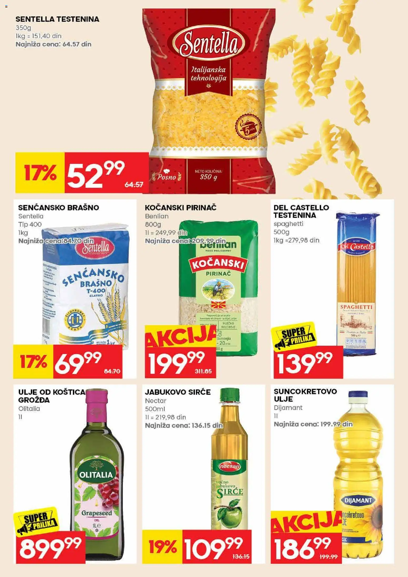 Idea katalog - važi od 30.07.2026 | Strana: 18 | Proizvode: Testenina, Sirće, Gin, Pirinač