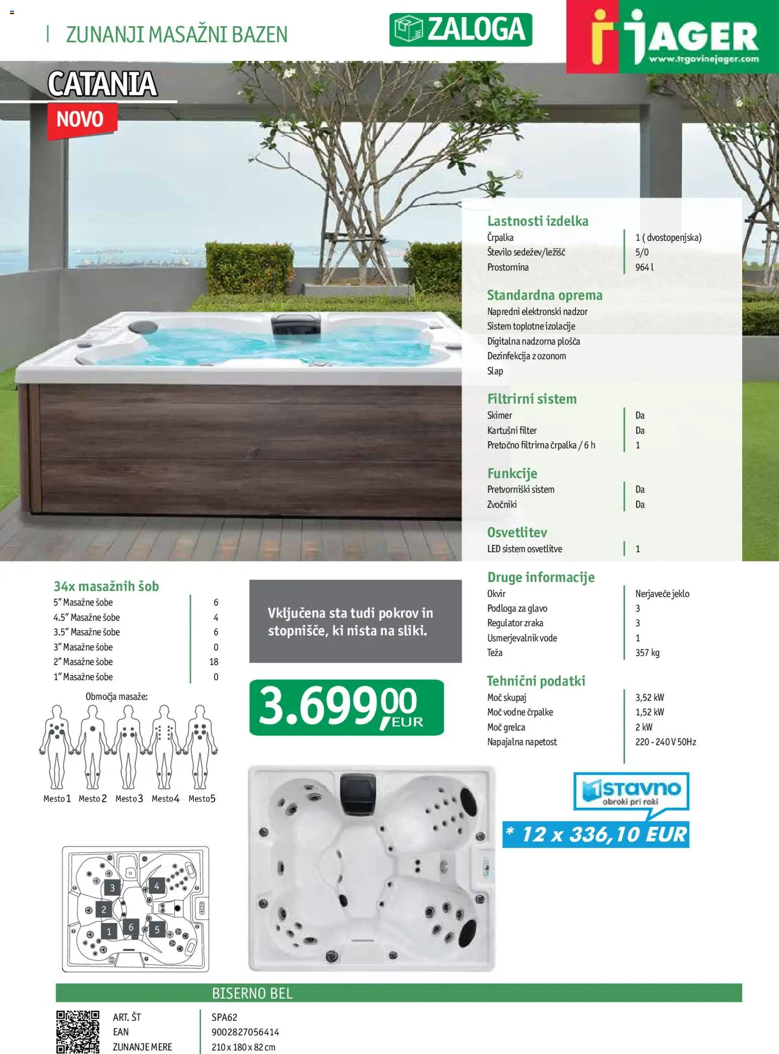 Novi Jager katalog ponudbe – veljaven od 21.08.2026 | Stran: 40 | Izdelki: Bazen, Črpalka, Okvir, Masažni bazen