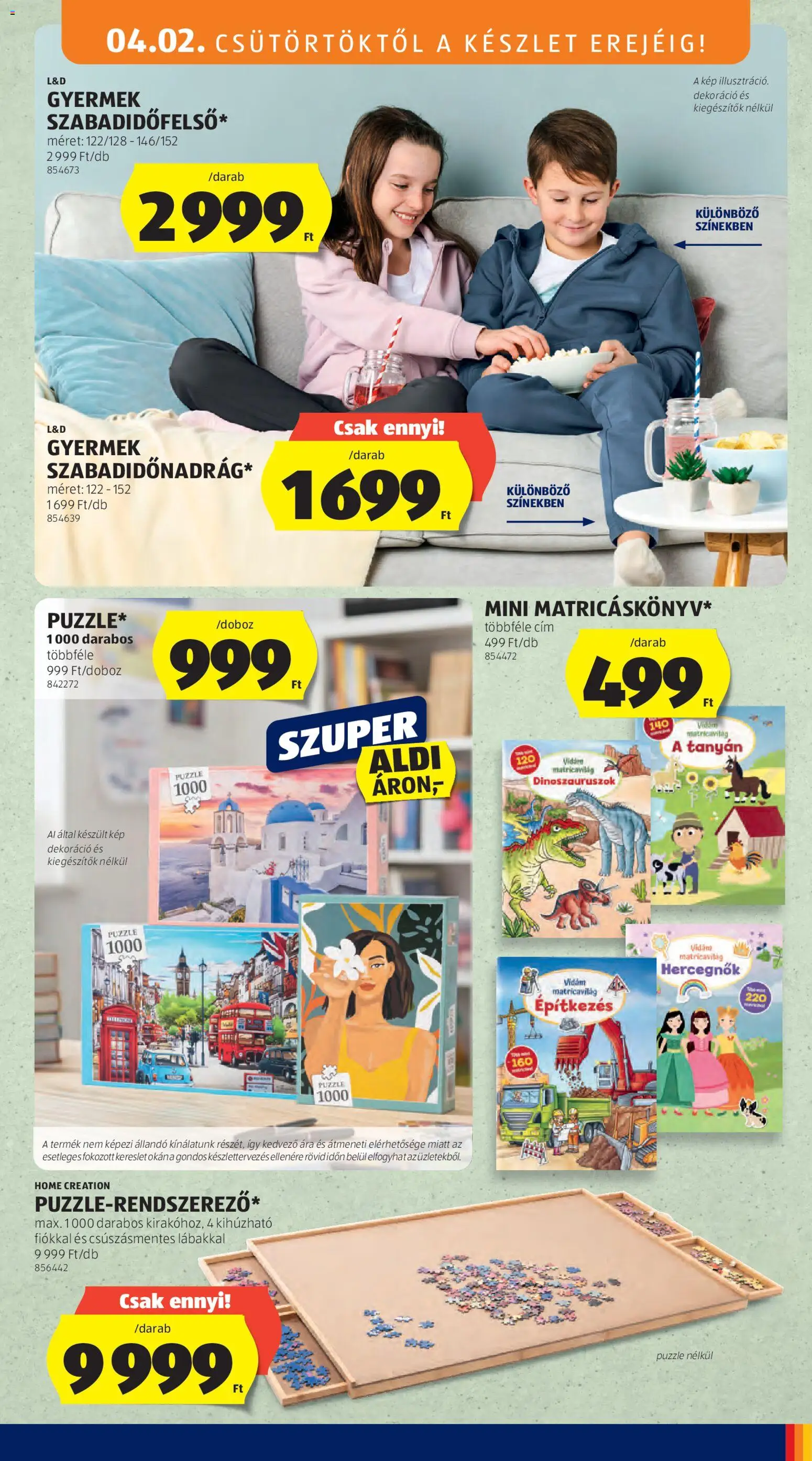 Aldi akciós ujság - amely érvényes a következő dátumtól: 2026.04.02. | Oldal: 29 | Termékek: Puzzle, Dekoráció