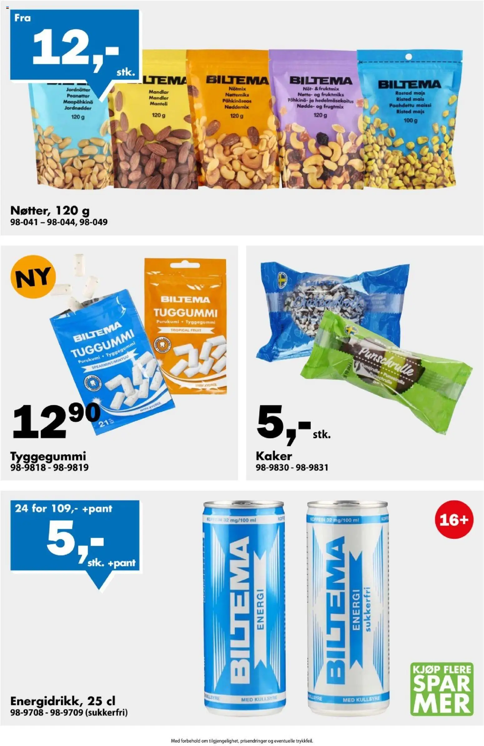{H1} | Side: 10 | Produkter: Kaker, Tyggegummi, Mais, Mandler