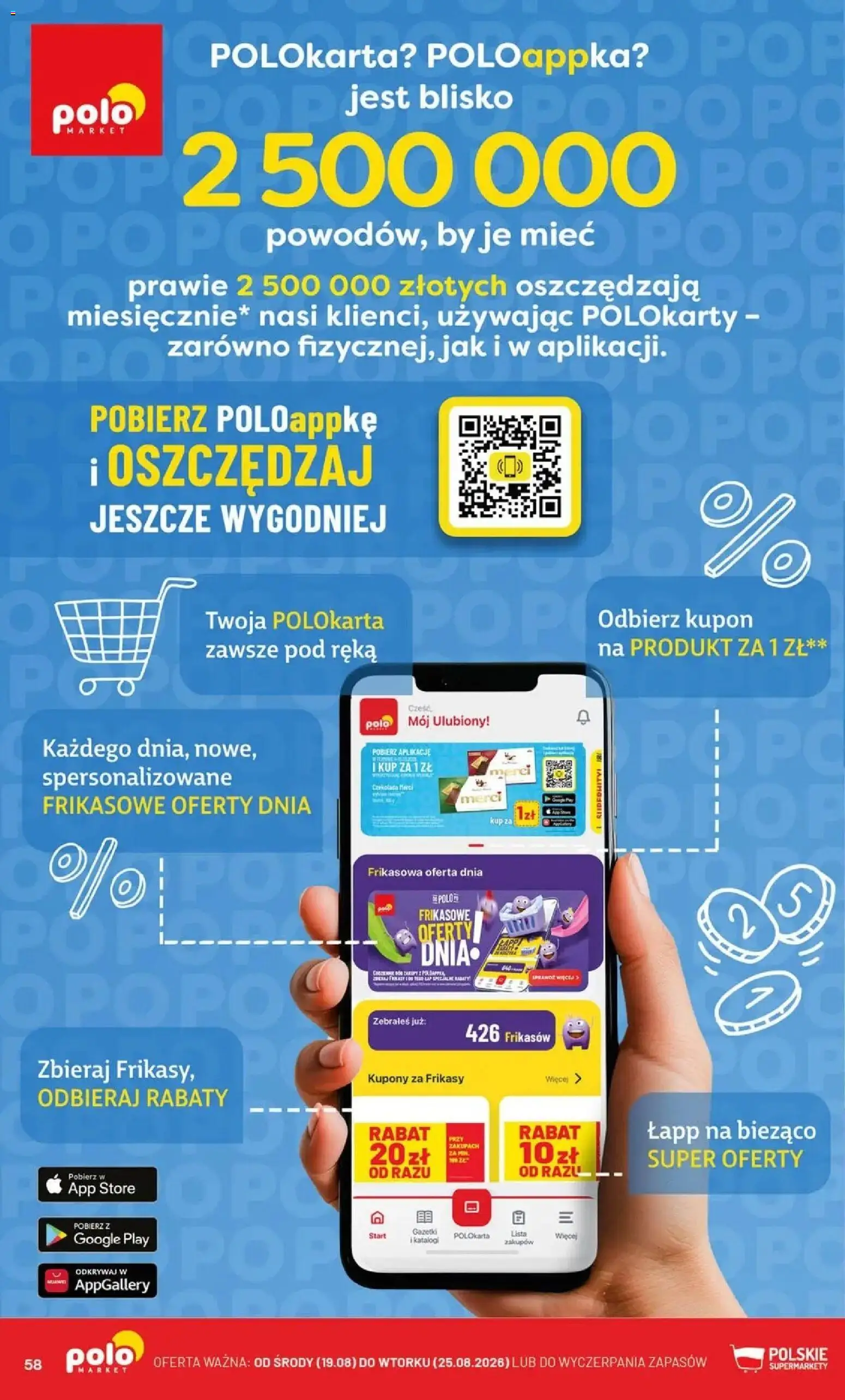 Nowa POLOmarket gazetka od jutra 19.08.2026 | Strona: 58 | Produkty: Czekolada merci, Merci, Por, Czekolada