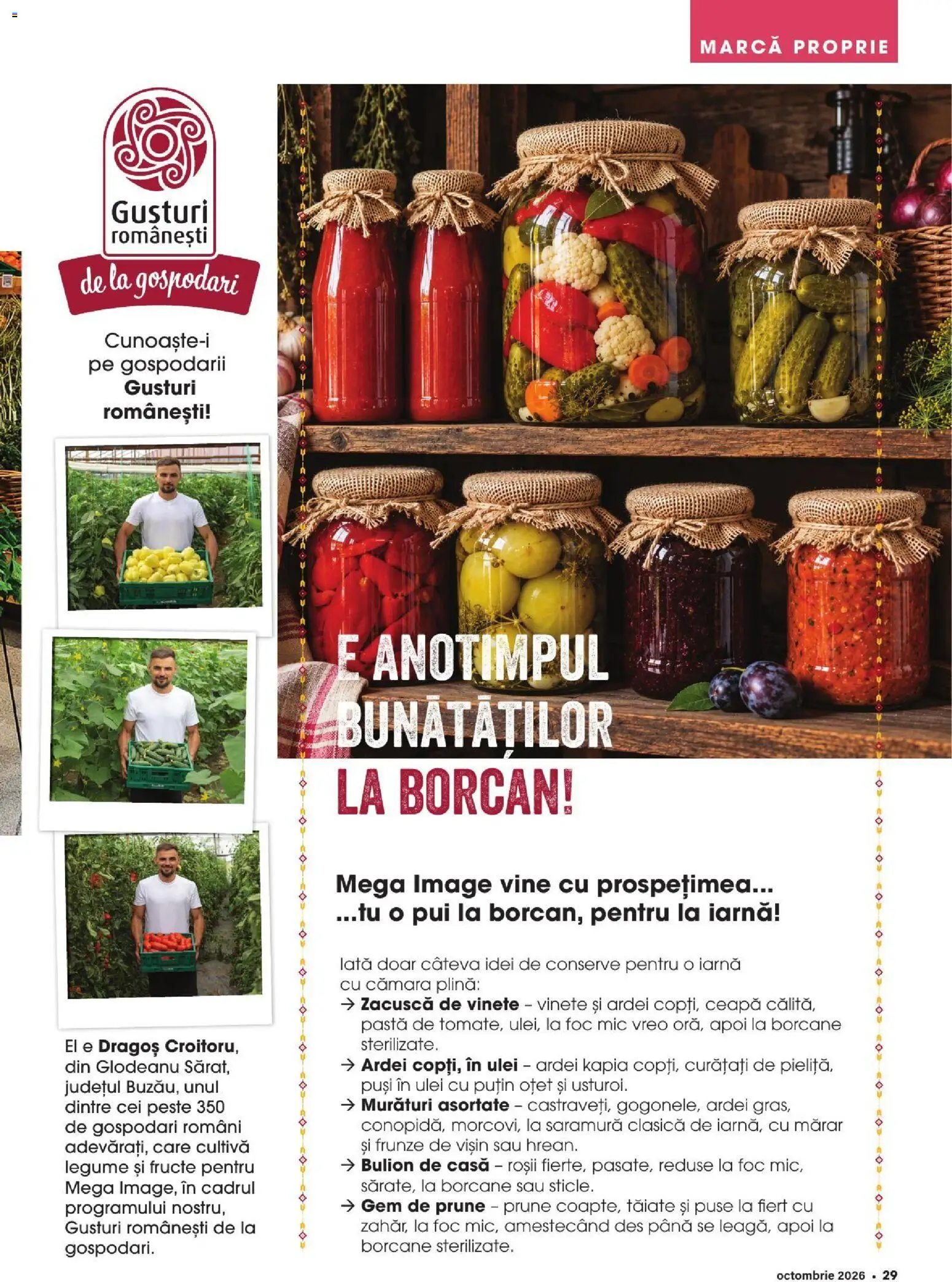 Noul catalog Mega Image – valabil de la 01.10.2026 | Pagină: 29 | Produse: Borcan, Ulei, Oțet, Zacuscă