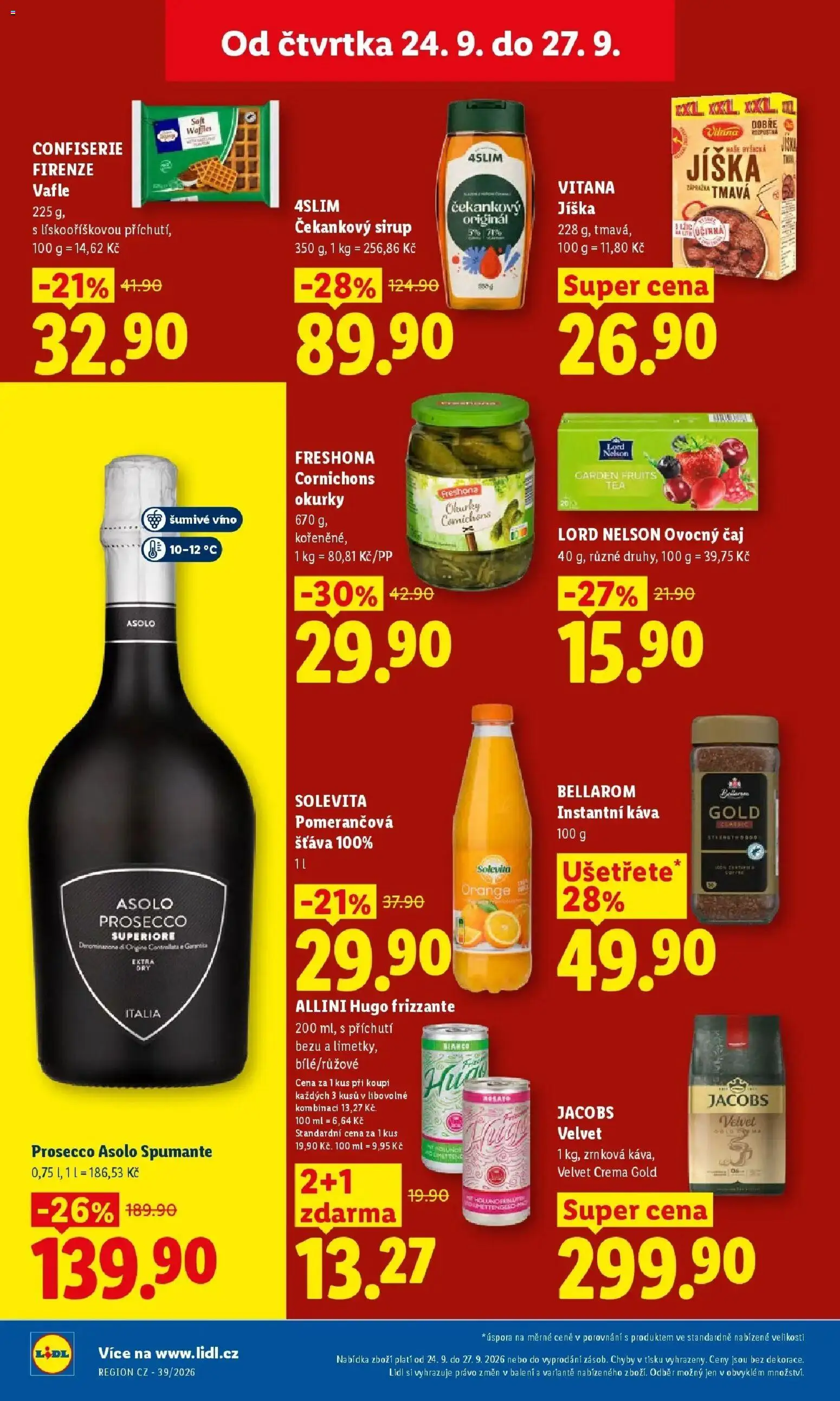 Lidl leták od 24.09.2026 - Nový akční leták | Strana: 28 | Produkty: Jacobs, Crema, Ovocný čaj, Bellarom
