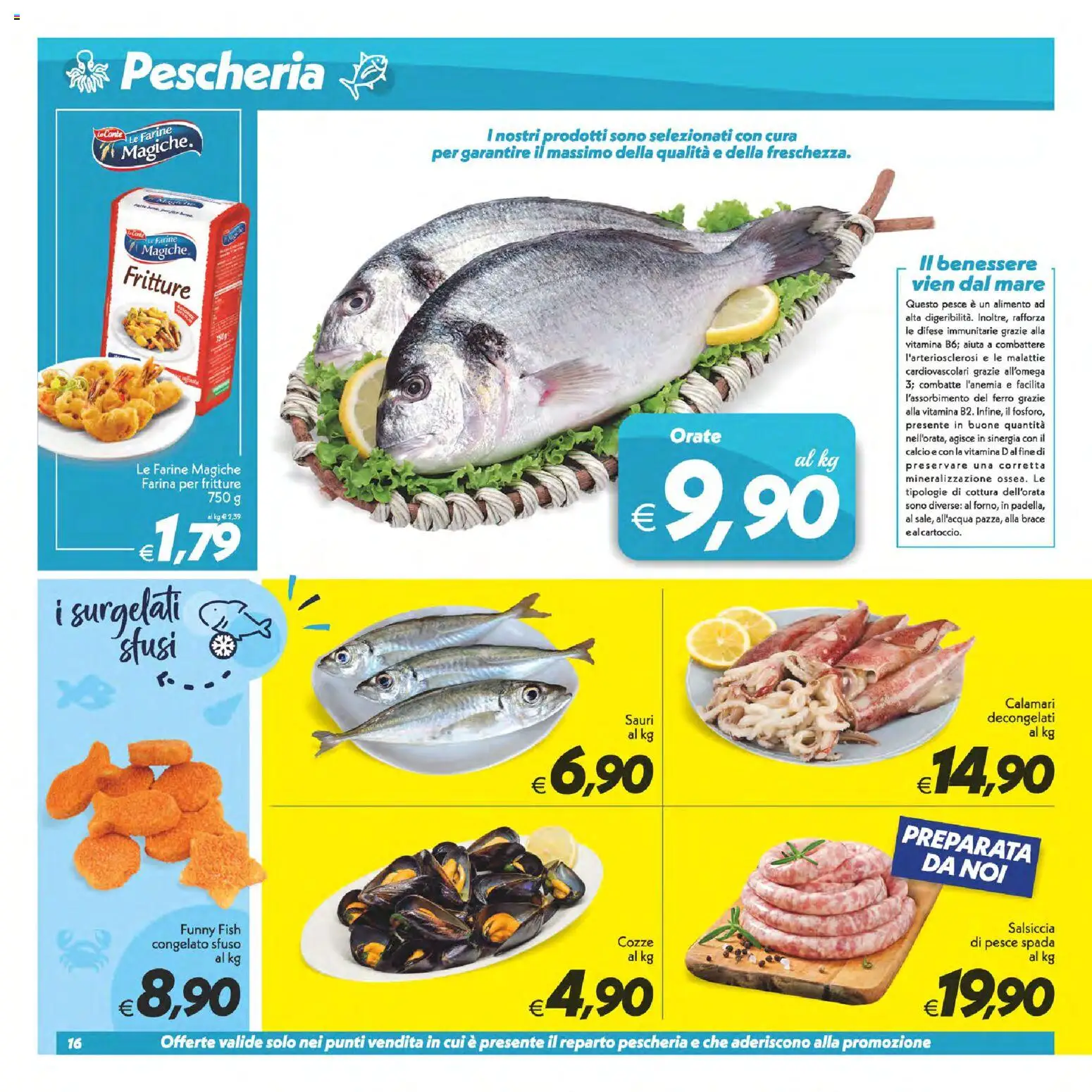 Volantino SuperConveniente del 23/07/2026 | Pagina: 16 | Prodotti: Pesce, Cozze, Calamari, Salsiccia