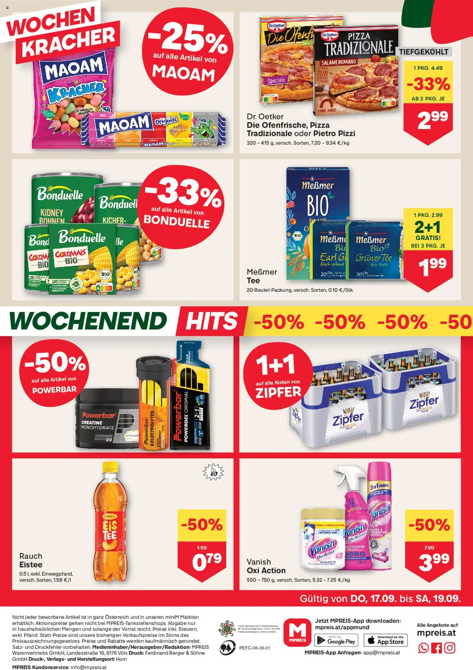 MPREIS Flugblatt gültig ab 17.09.2026 | Seite: 12 | Produkte: Mango, Zutaten, Pizza, Tee