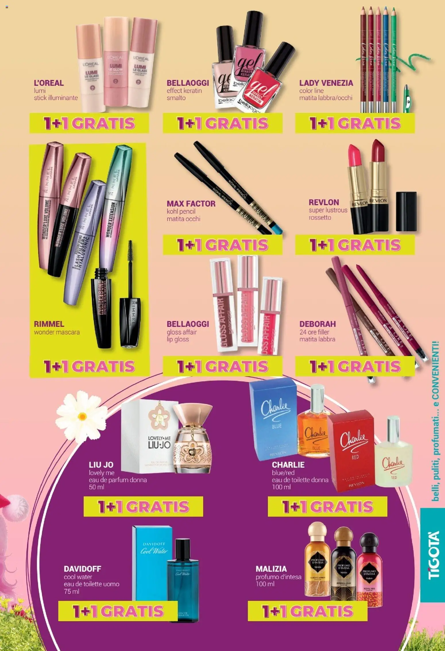 Volantino Tigotà del 01.04.2026 | Pagina: 5 | Prodotti: Illuminante, Mascara, Rossetto, Profumo