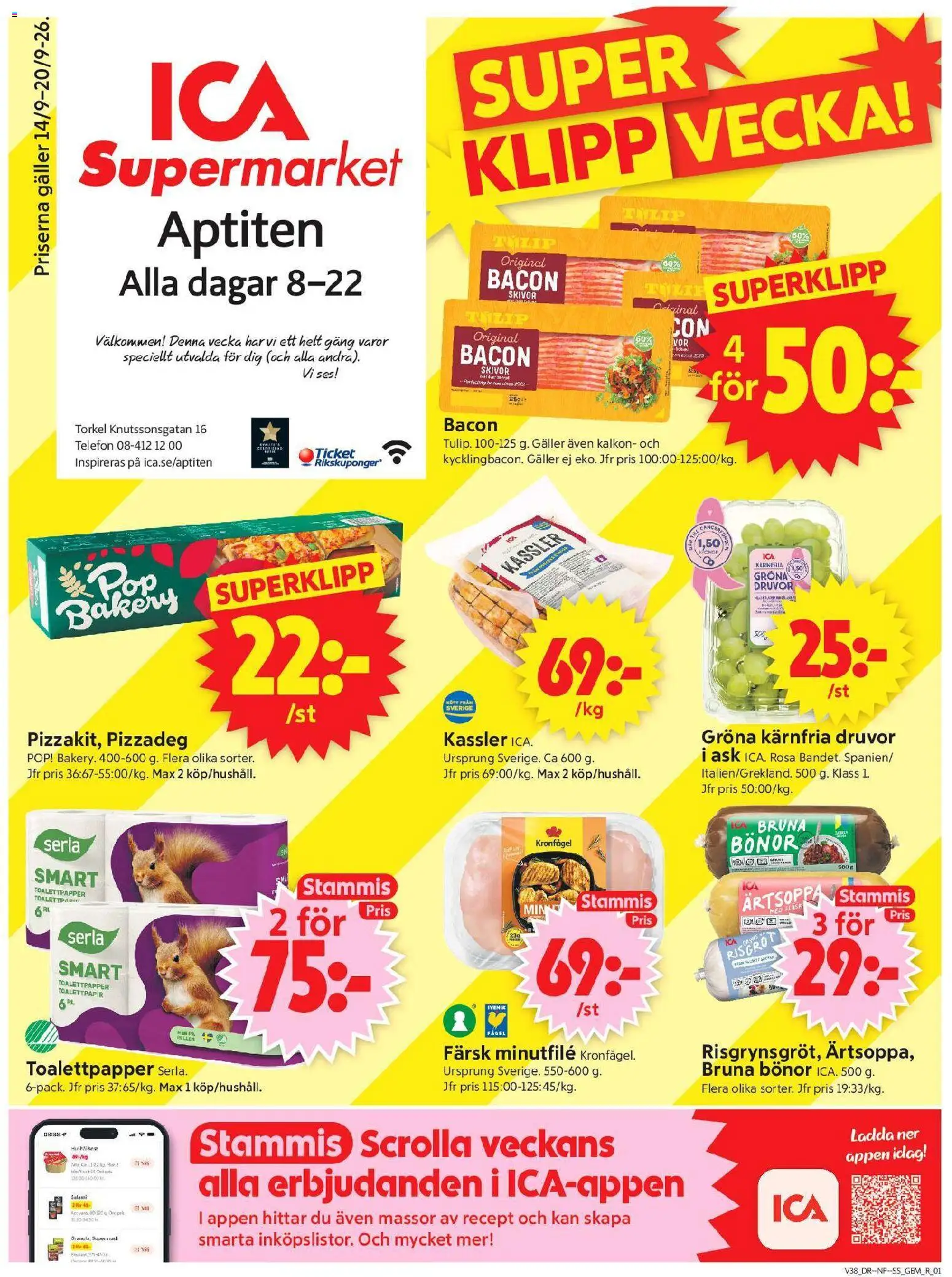 ICA Supermarket reklamblad aktuell från 14/09/2026 | Sida: 1