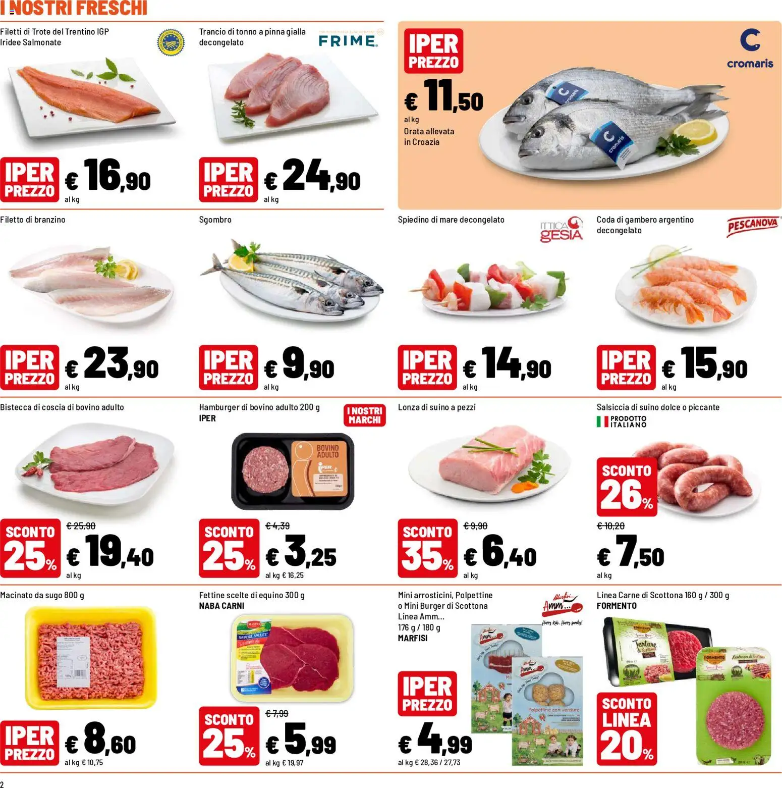 Volantino Iper del 09/07/2026 | Pagina: 2 | Prodotti: Bovino, Verdure, Salsiccia, Sugo