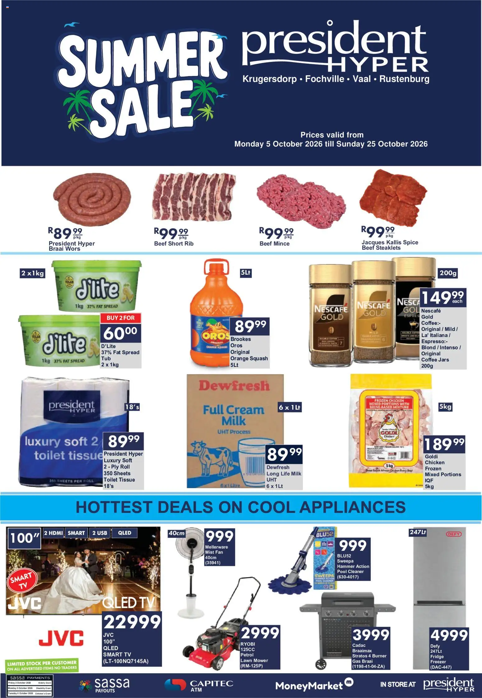 New President Hyper catalogue – valid from 05/10/2026 | Page: 1 | Products: Squash, Fridge, Chicken, Stock