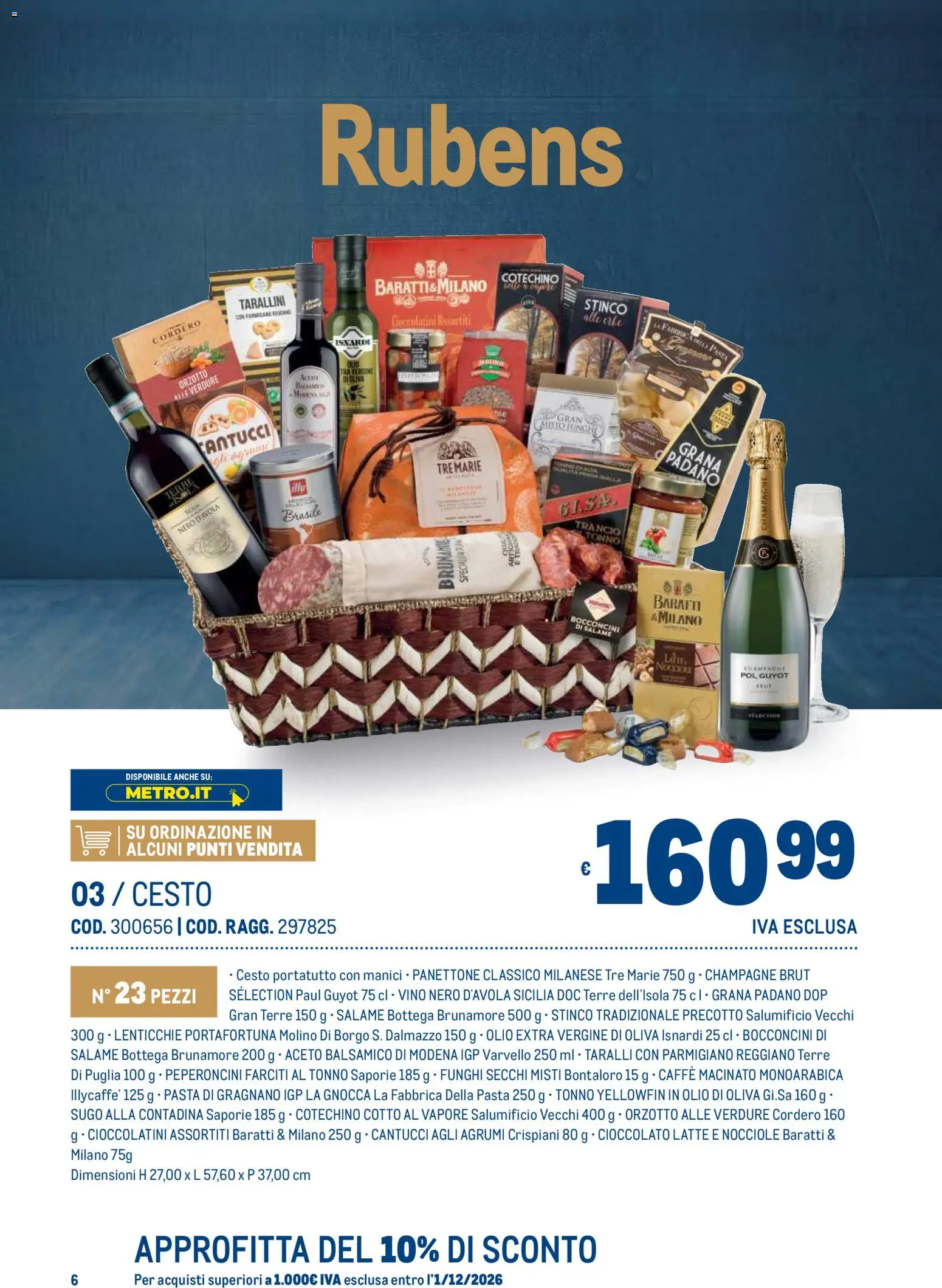 Volantino Metro del 19/10/2026 | Pagina: 6 | Prodotti: Nocciole, Panettone, Champagne, Macinato
