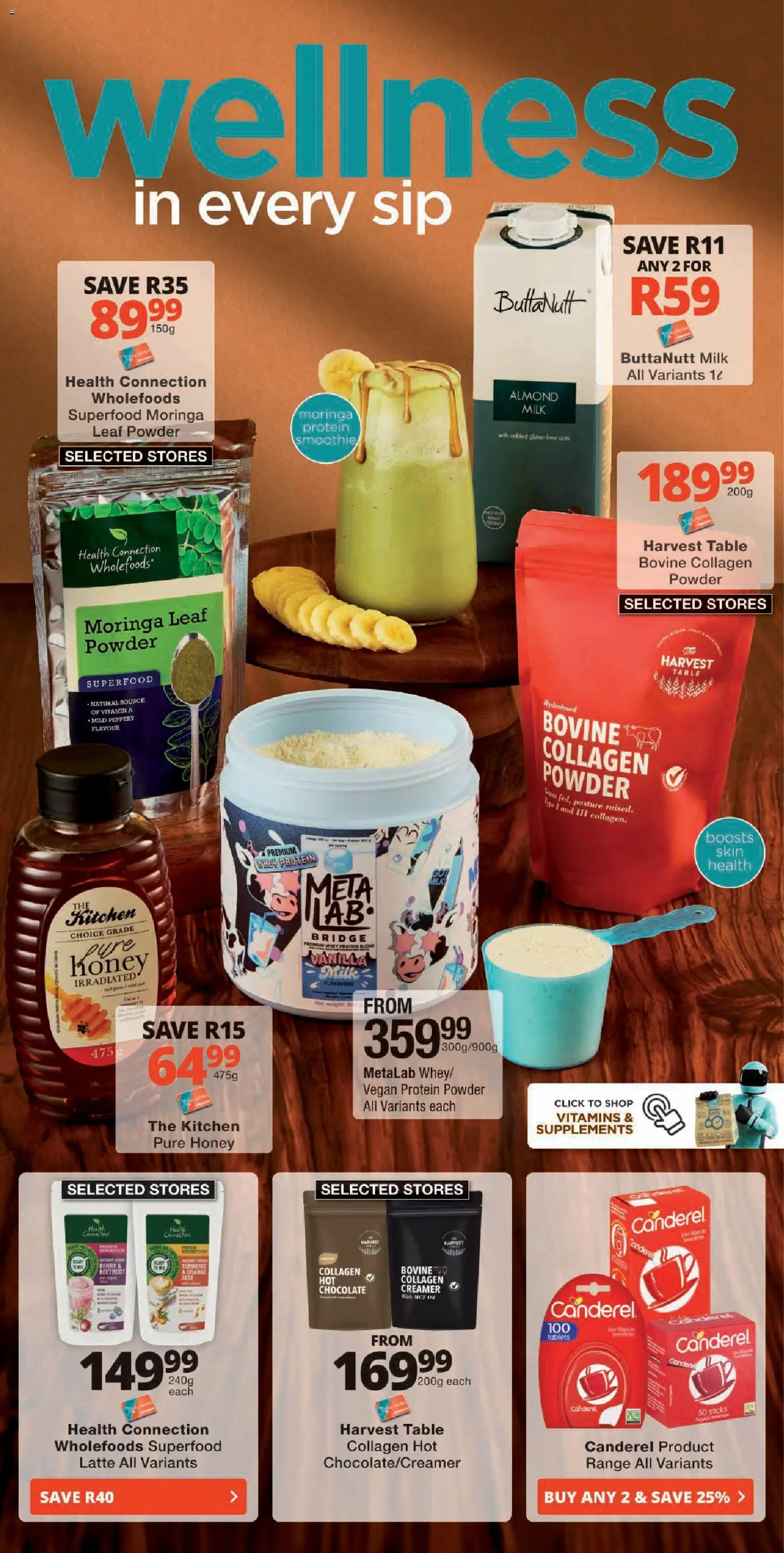 New Checkers catalogue – valid from 20/07/2026 | Page: 7 | Products: Detergente líquido, Vitamins, Chocolate, Supplements