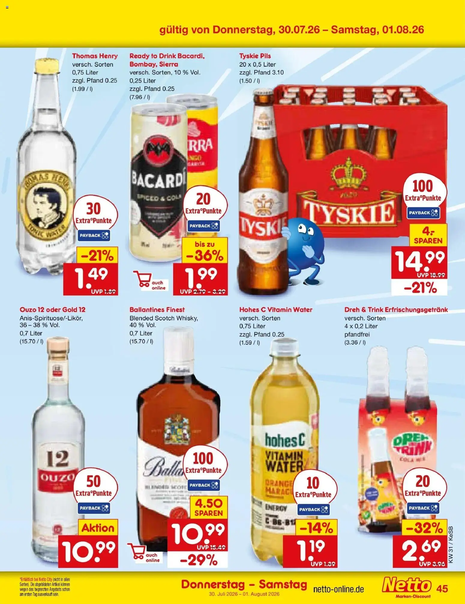Netto Marken-Discount Prospekt Kruft – gültig ab 27.07.2026 | Seite: 64 | Produkte: Bacardi, Tyskie, Cola, Energy