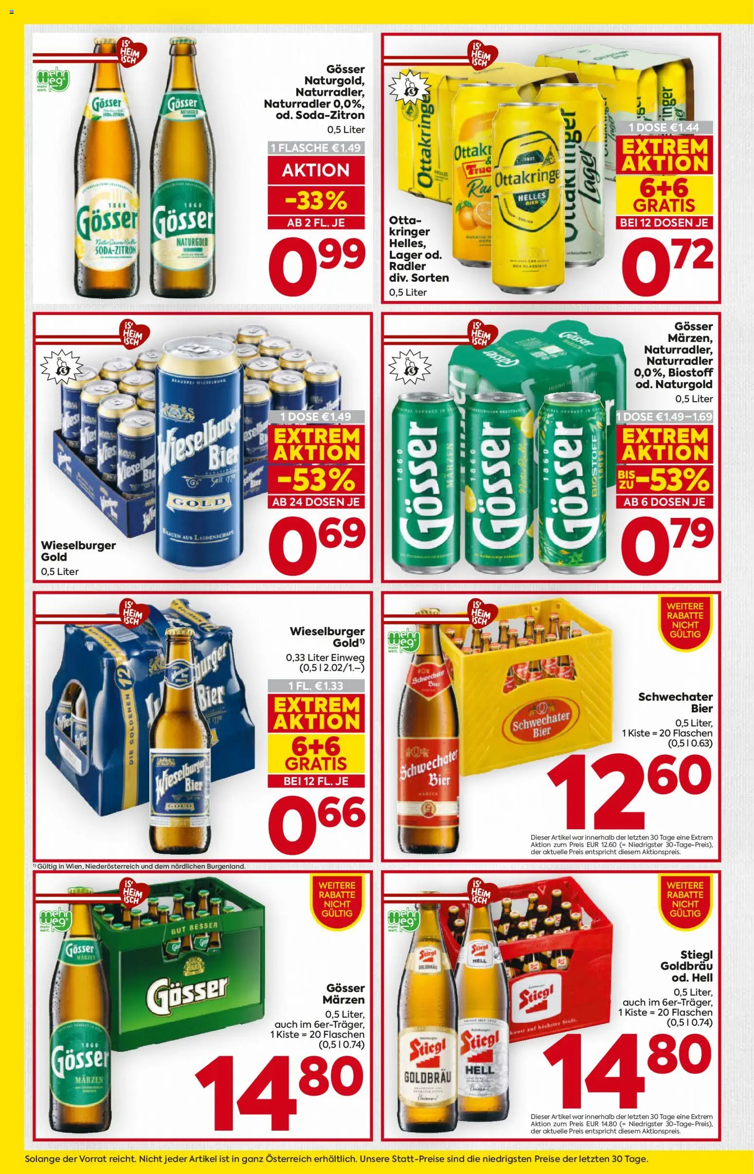 Billa AT akciós ujság - amely érvényes a következő dátumtól: 2026.08.06. | Oldal: 14 | Termékek: Radler, Gösser