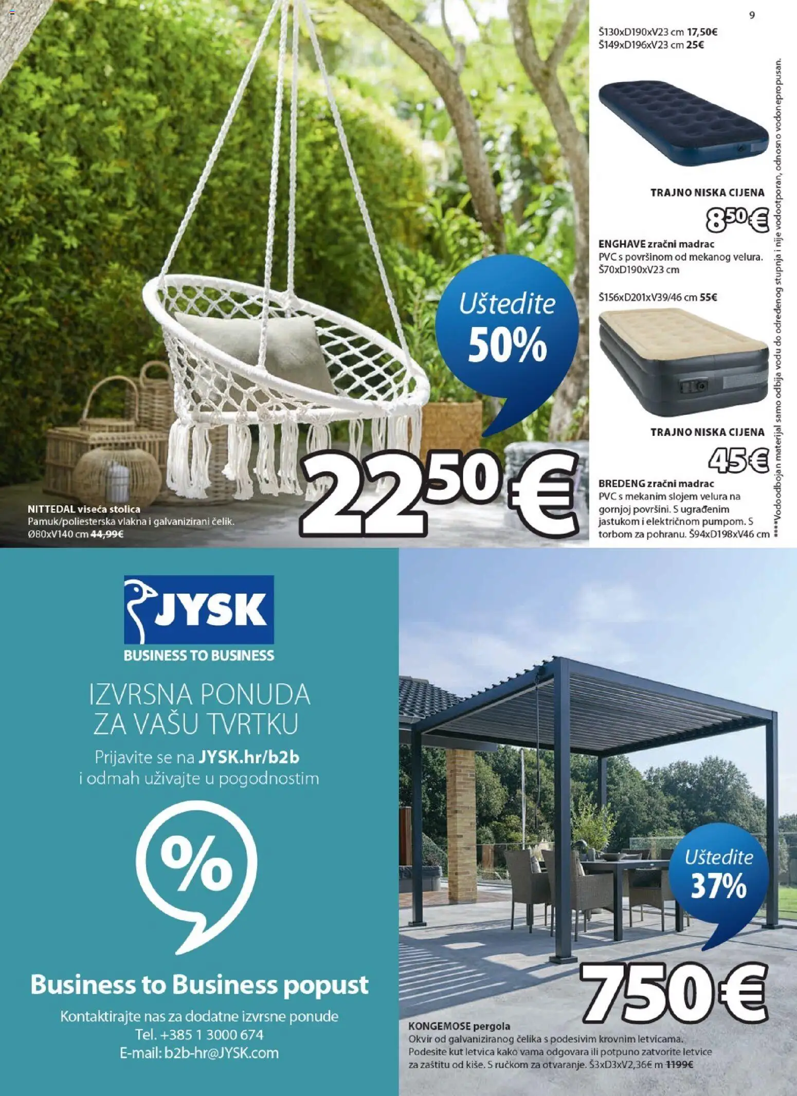 JYSK katalog | vrijedi od 03.06.2026 | Stranica: 9 | Proizvodi: Madrac, Stolica