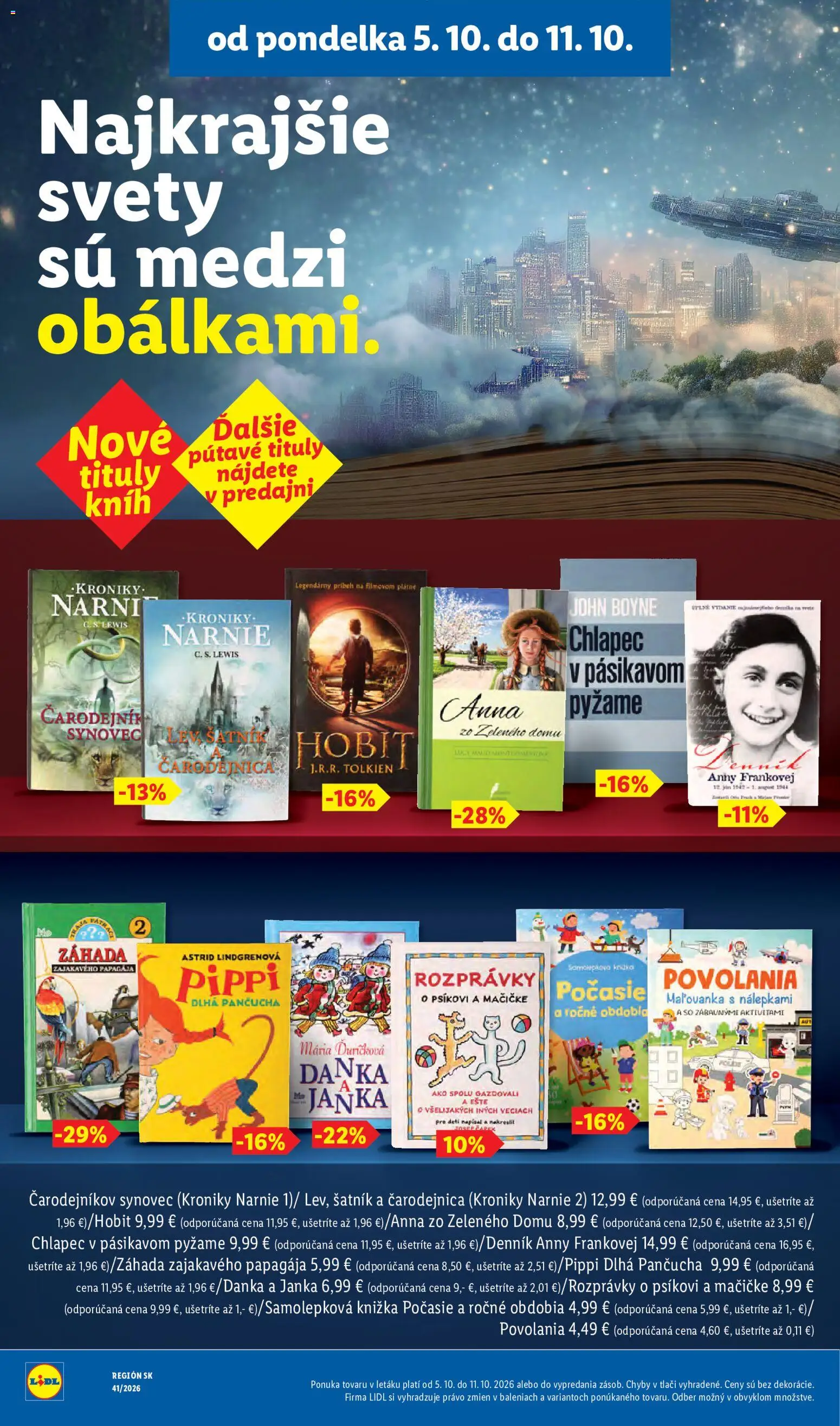 Nové Lidl akcie – leták je platný od 05.10.2026 | Strana: 60 | Produkty: Šatník, Kniha