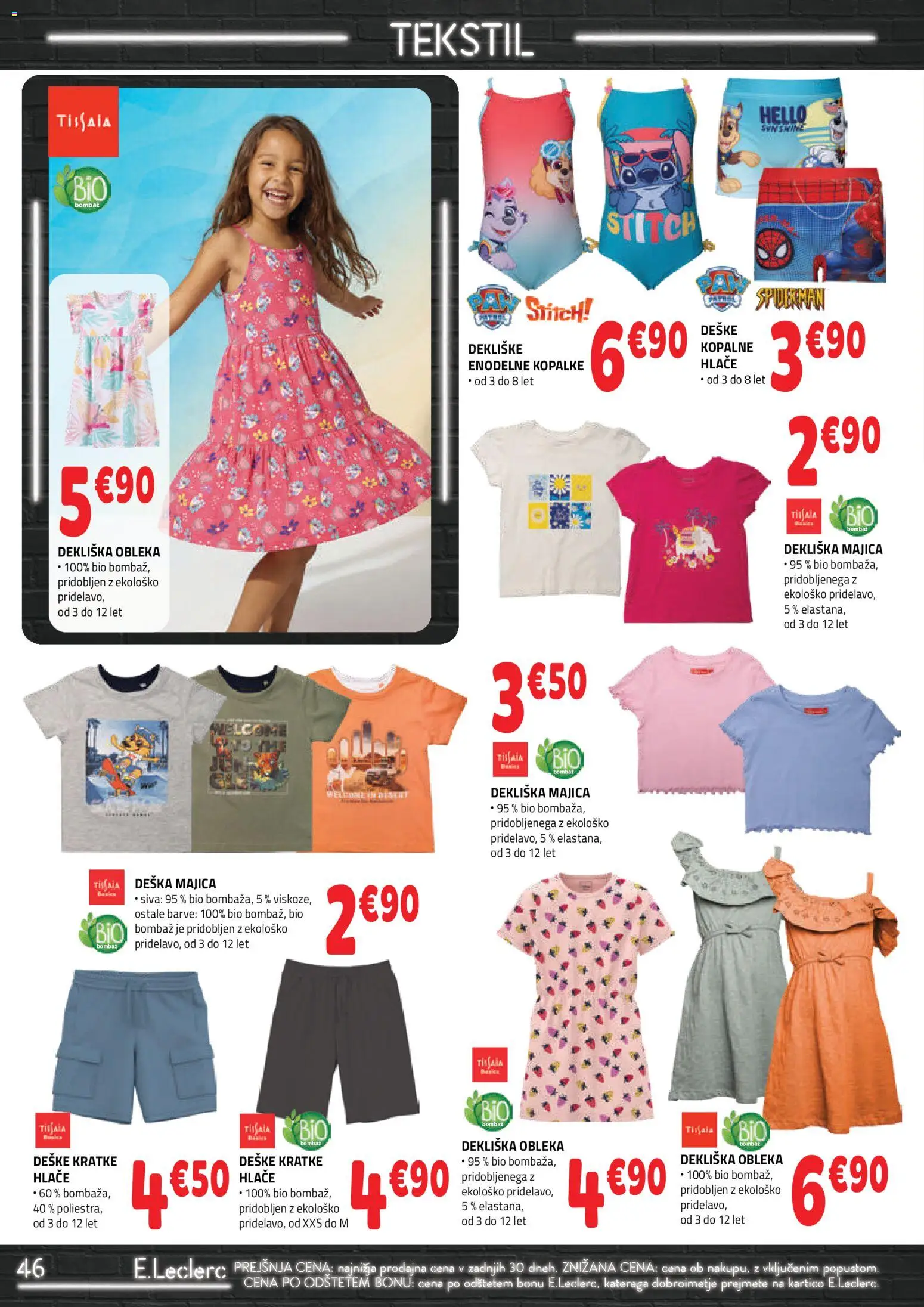 Novi E.leclerc katalog ponudbe – veljaven od 08.07.2026 | Stran: 6 | Izdelki: Majica, Hlace, Kopalke, Obleka