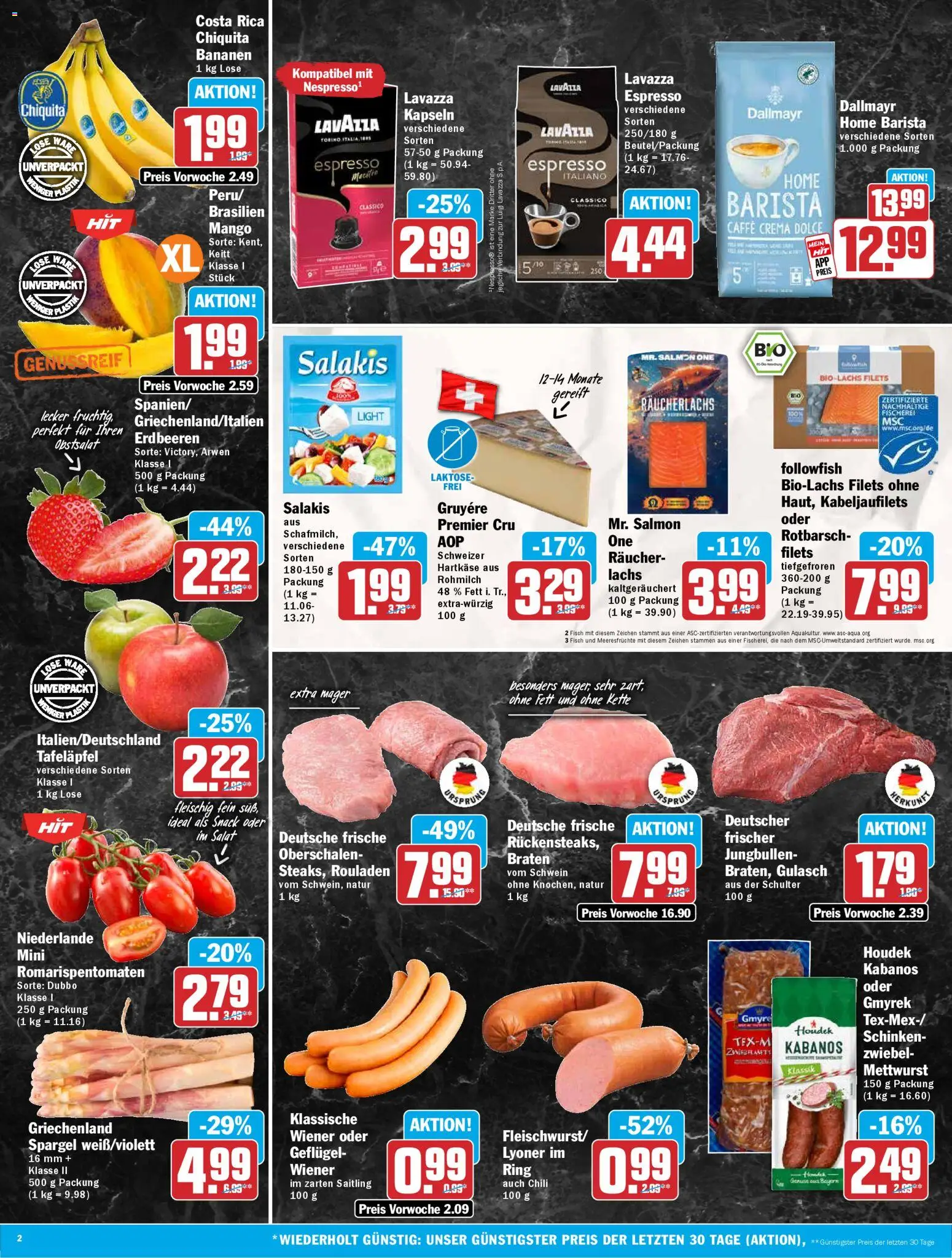 HIT Prospekt 	 – gültig ab 06.04.2026 | Seite: 2 | Produkte: Lavazza, Spargel, Salakis, Erdbeeren