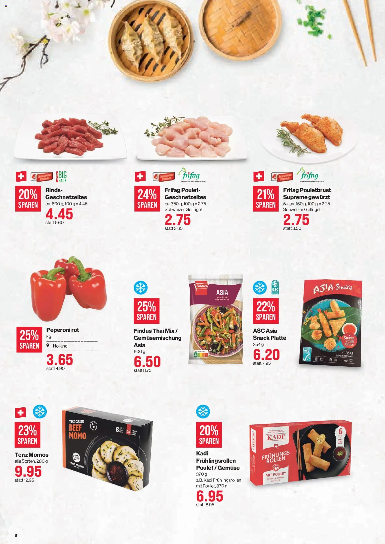 SPAR aktionen – gültig ab 03.09.2026 | Seite: 8 | Produkte: Pouletbrust, Chili, Gemüse, Gemüsemischung