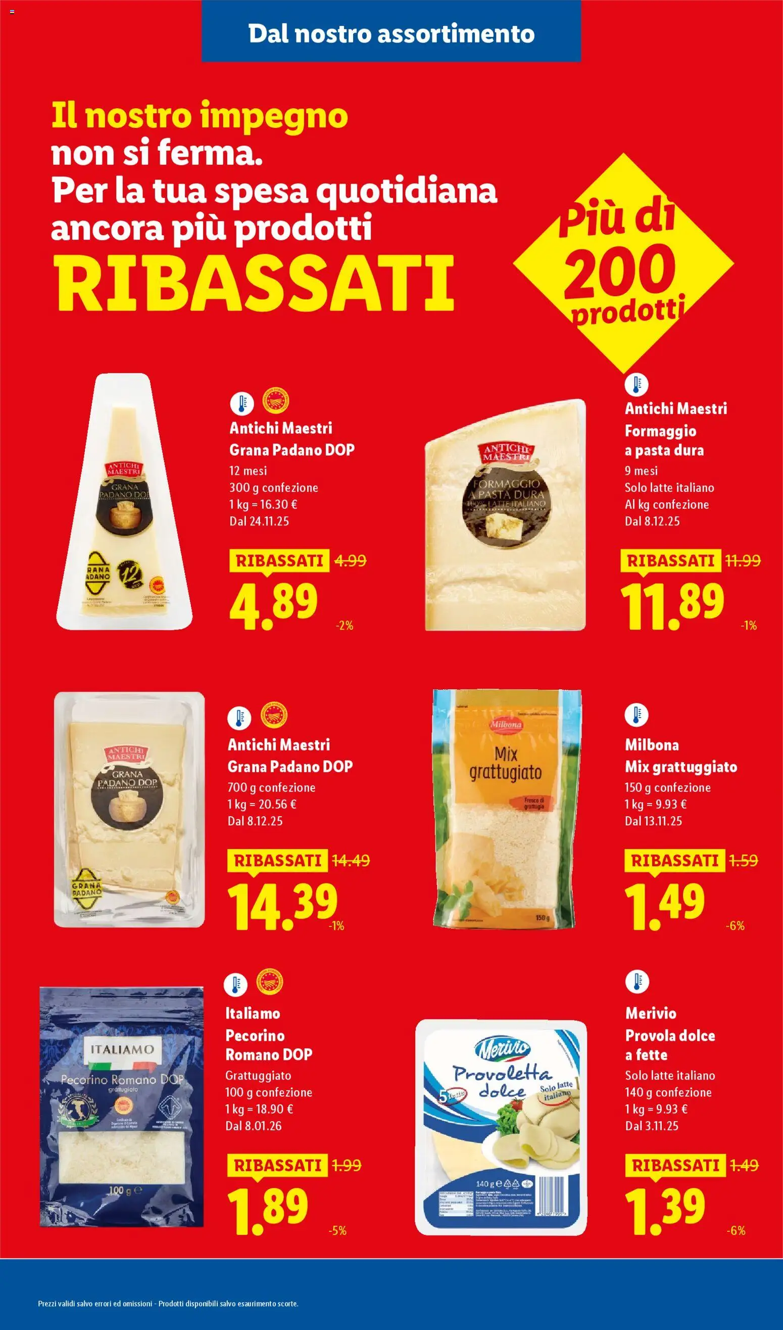 Volantino Lidl del 08.01.2026 | Pagina: 7 | Prodotti: Pasta, Grana Padano, Pecorino Romano, Pecorino