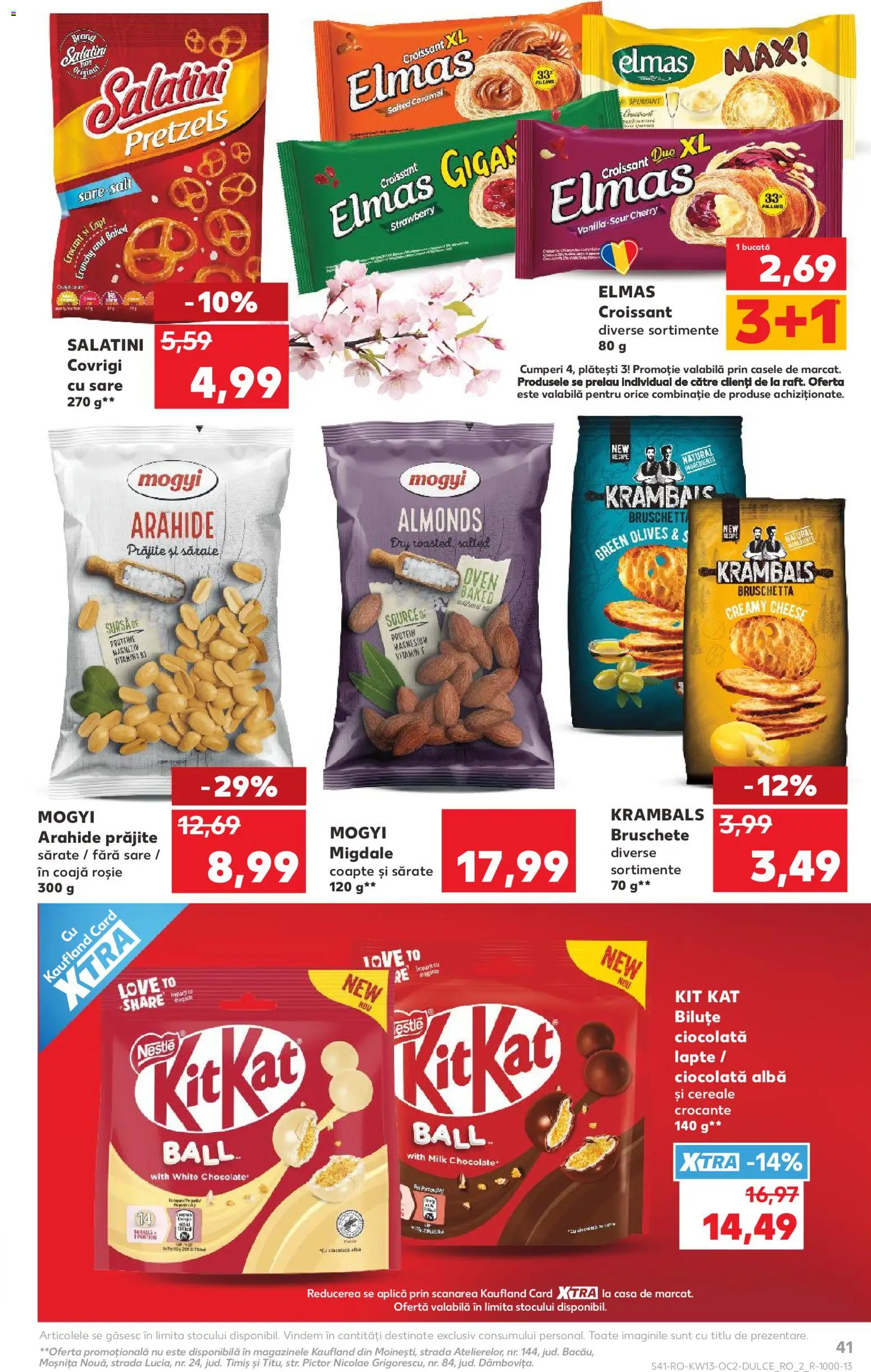 Noul catalog Kaufland – valabil de la 25.03.2026 | Pagină: 41 | Produse: Arahide, Migdale, Lapte, Ciocolată