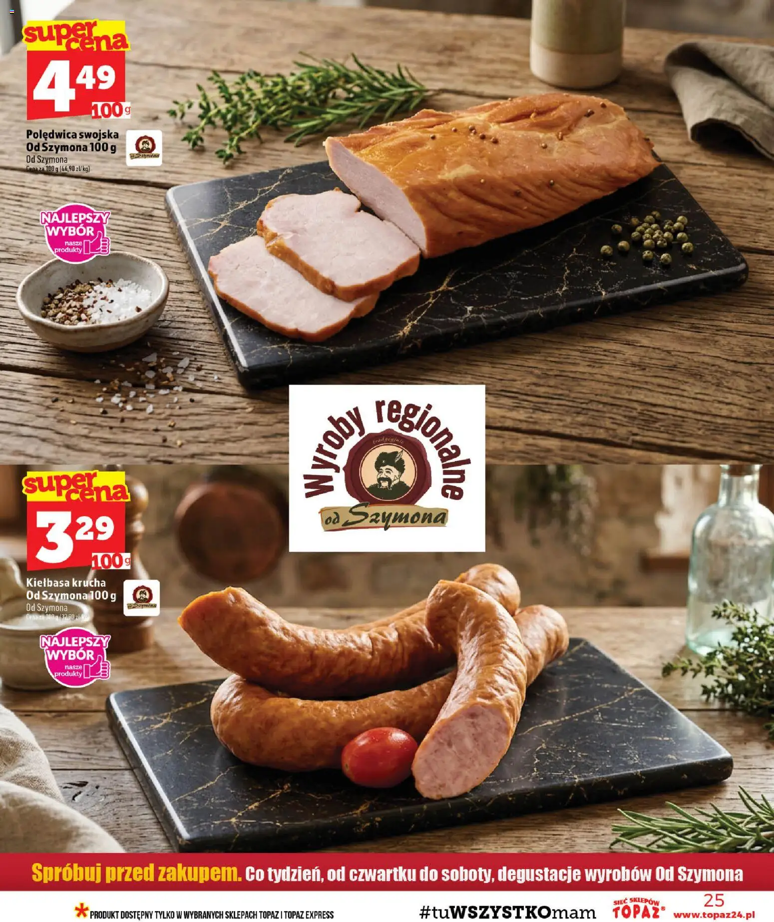 Topaz gazetka - MAZ od 03.09.2026 | Strona: 25 | Produkty: Kiełbasa
