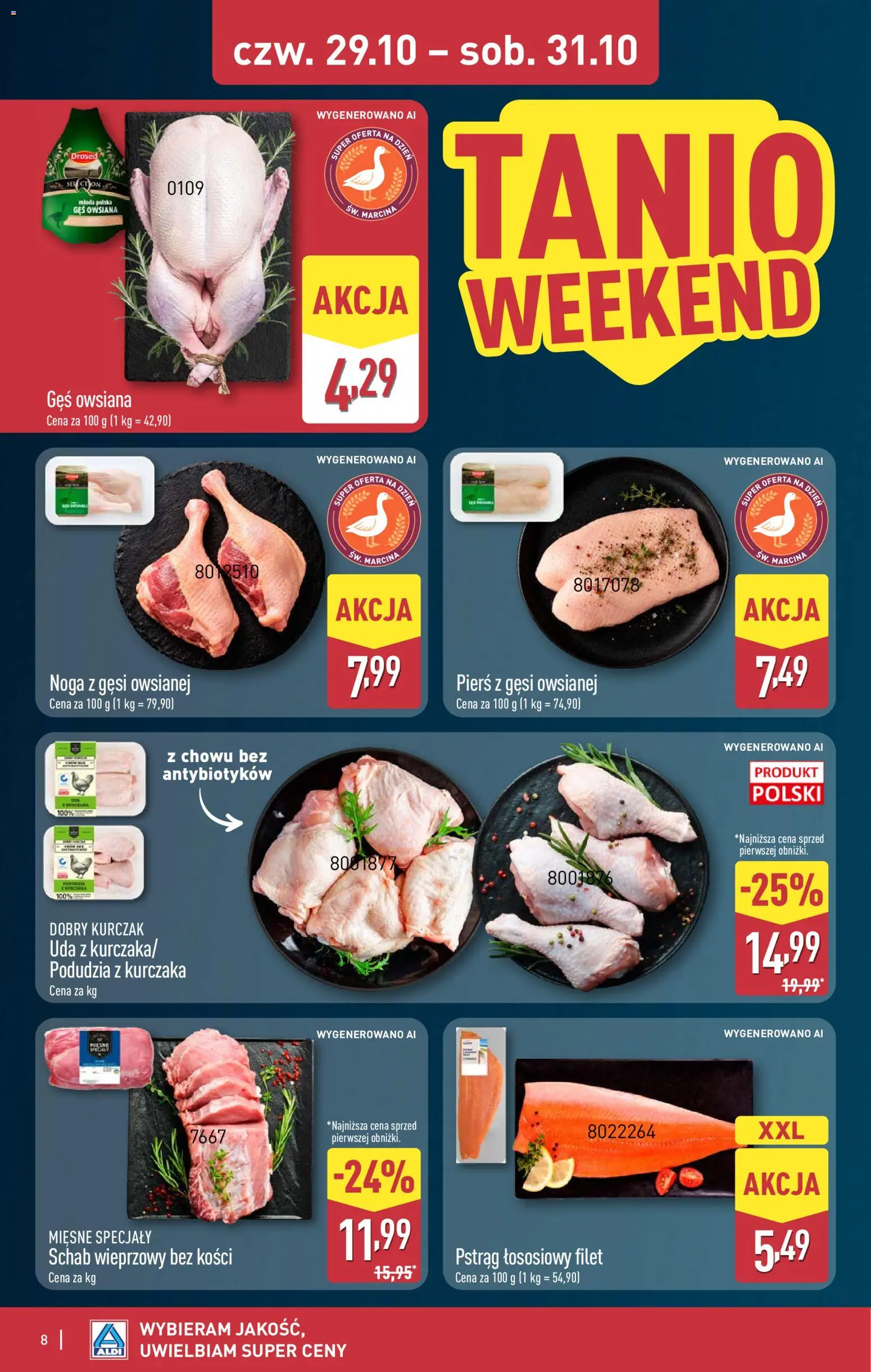 Aldi gazetka - Oferta weekendowa od 29.10.2026 | Strona: 8 | Produkty: Schab, Specjały, Gęś, Owsiana