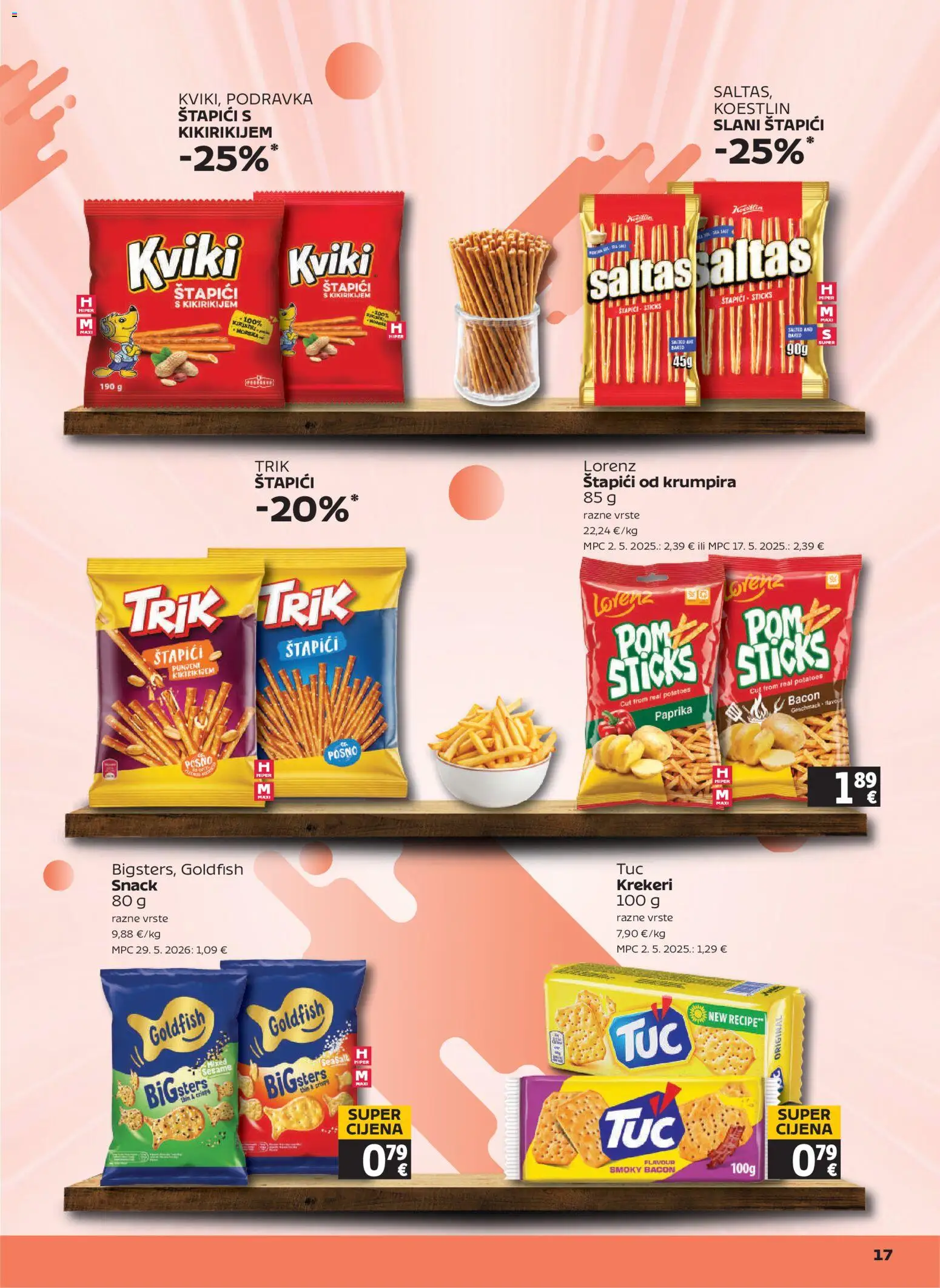 Tommy katalog | vrijedi od 06.08.2026 | Stranica: 17 | Proizvodi: Podravka, Paprika, Krekeri, Štapići