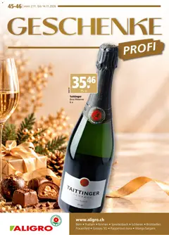 Aligro aktionen Geschenke Schlieren, Gossau SG, Frauenfeld ab 02.11.2026 gültig