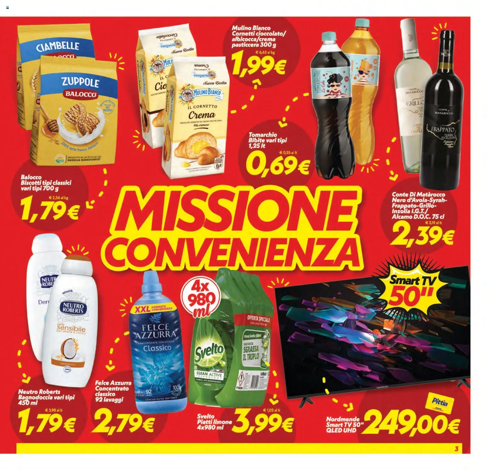Volantino SuperConveniente del 01/09/2026 | Pagina: 3 | Prodotti: Crema, Cioccolato, Cornetto, TV