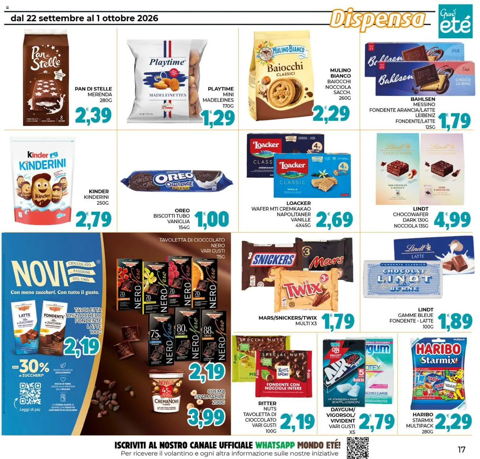 Volantino Eté del 22/09/2026 | Pagina: 17 | Prodotti: Vaniglia, Crema, Latte, Snickers