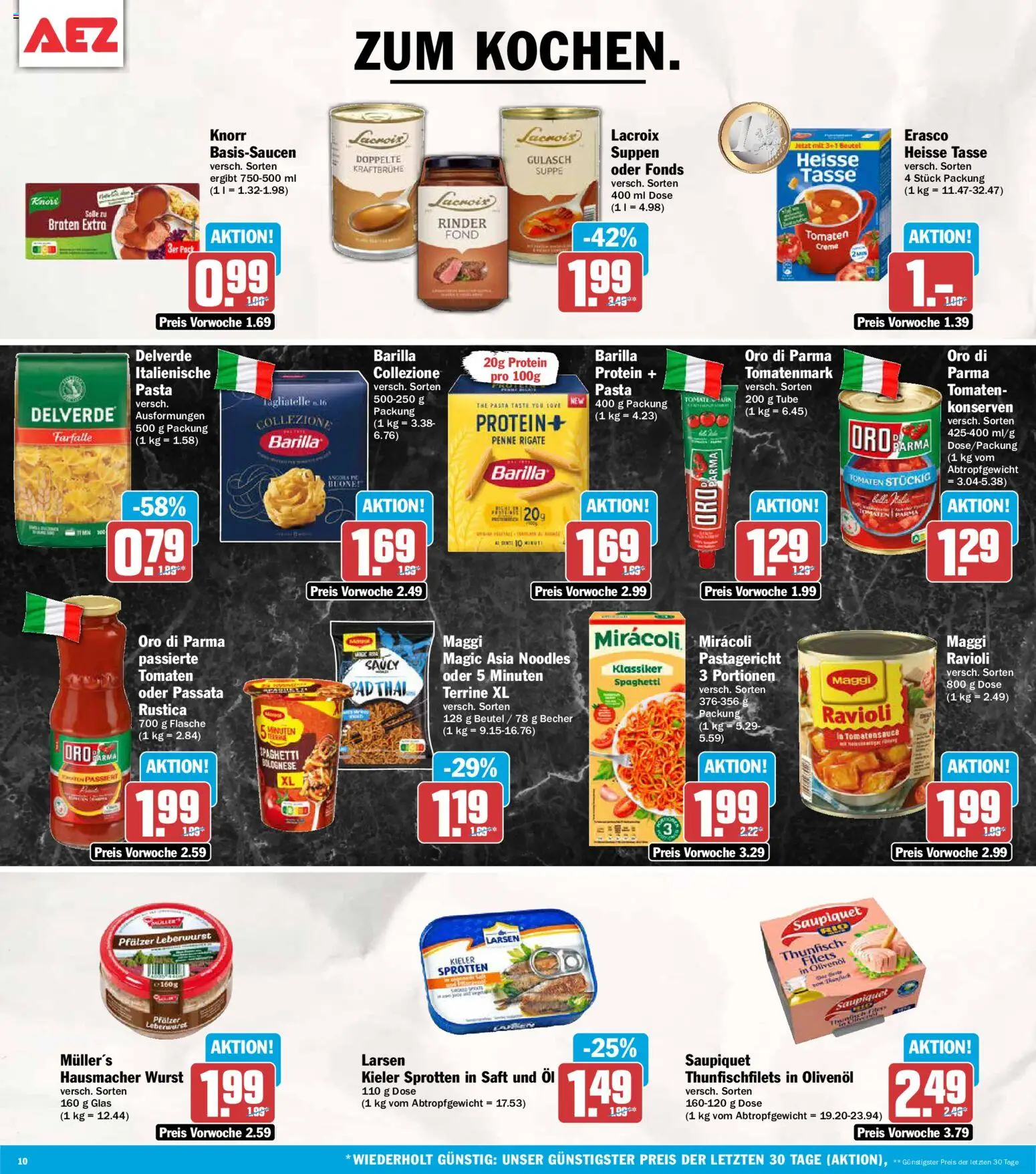 AEZ Prospekt – gültig ab 03.08.2026 | Seite: 10 | Produkte: Knorr, Creme, Gulasch, Wurst