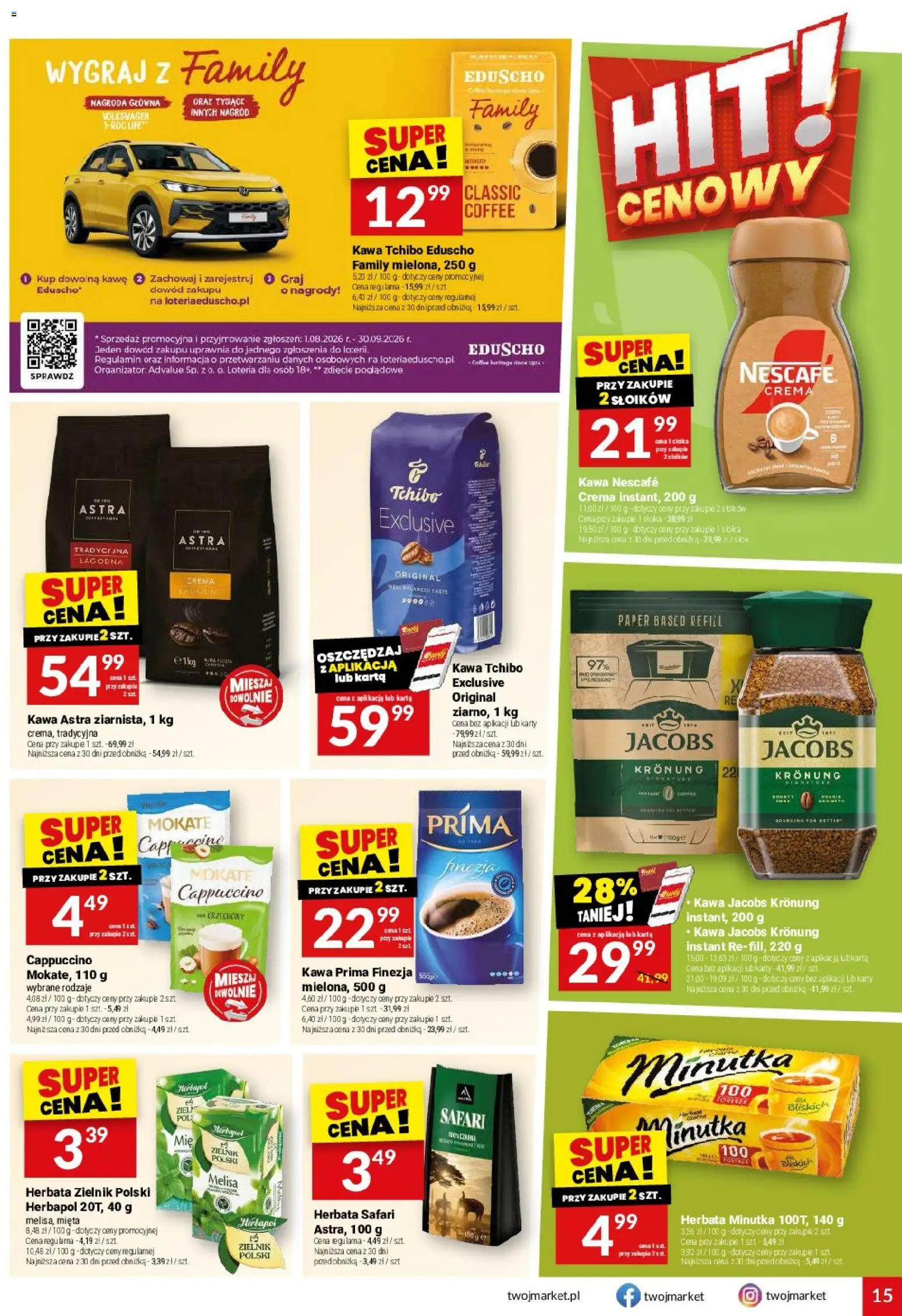 Twój Market gazetka od 09.09.2026 | Strona: 15 | Produkty: Nescafe, Kawa nescafe, Mięta, Kawa