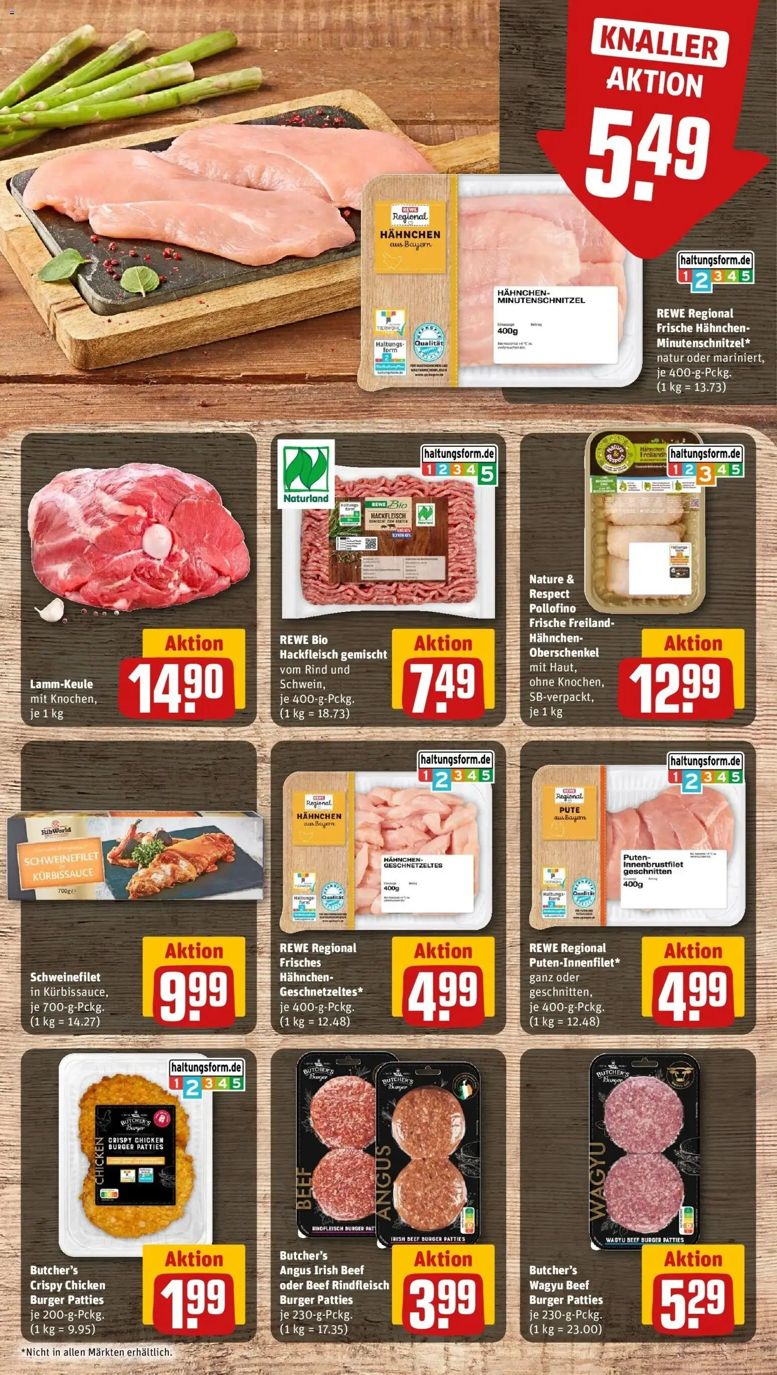 REWE Prospekt ab 26.10.2026 zum Blättern » Angebote | Seite: 9 | Produkte: Lammkeule, Pute, Schweinefilet, Rindfleisch