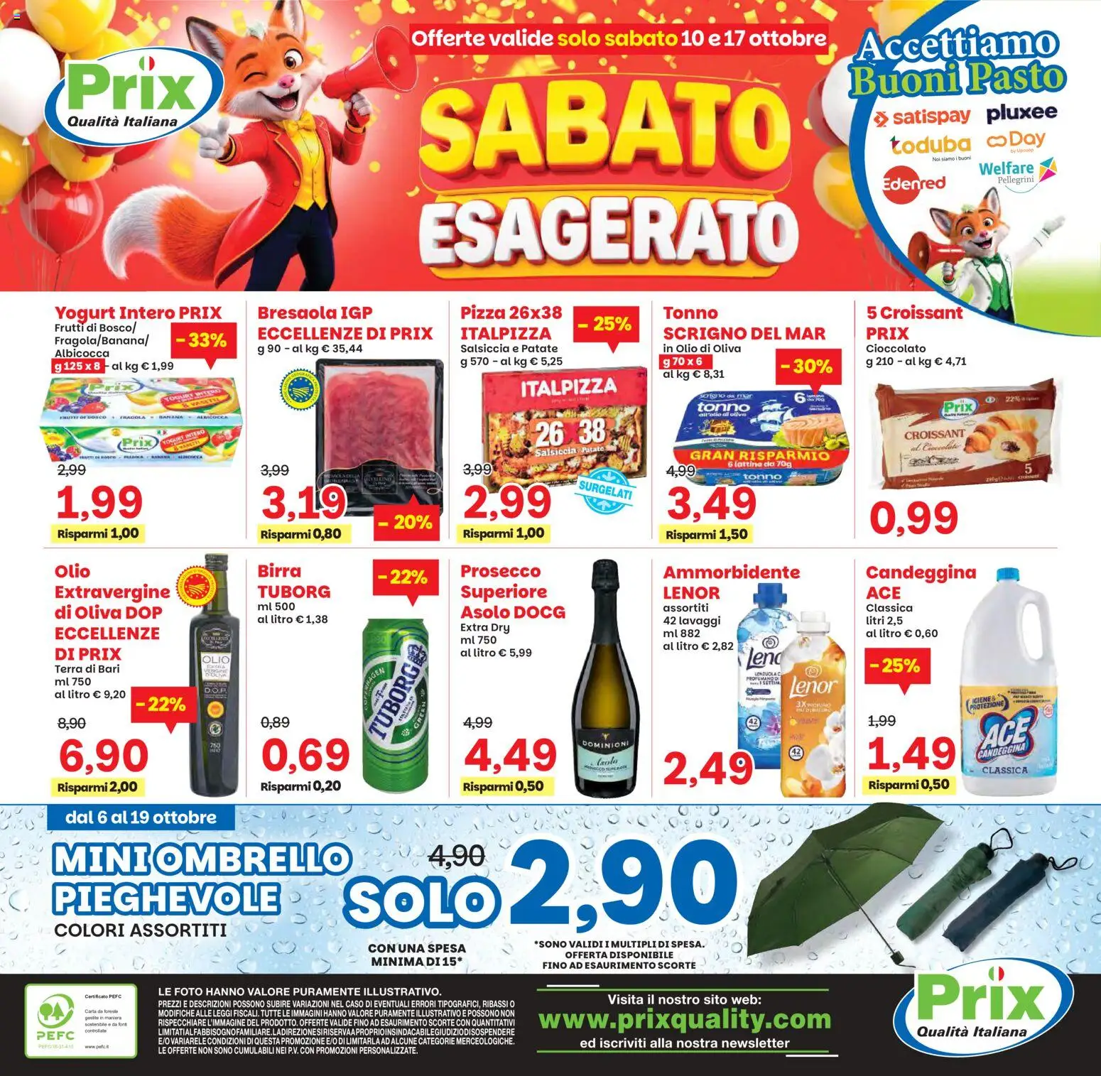Volantino Prix del 06/10/2026 | Pagina: 24 | Prodotti: Birra, Bresaola, Salsiccia, Ombrello