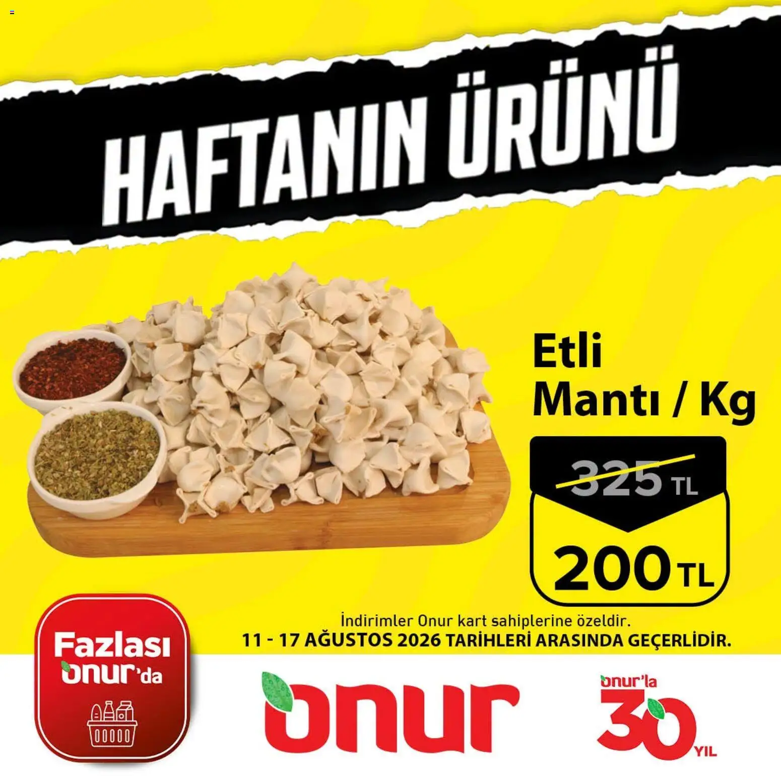Onur Market - Haftanın Ürünü - 11 Ağustos 2026 tarihinden itibaren geçerlidir | Sayfa: 1