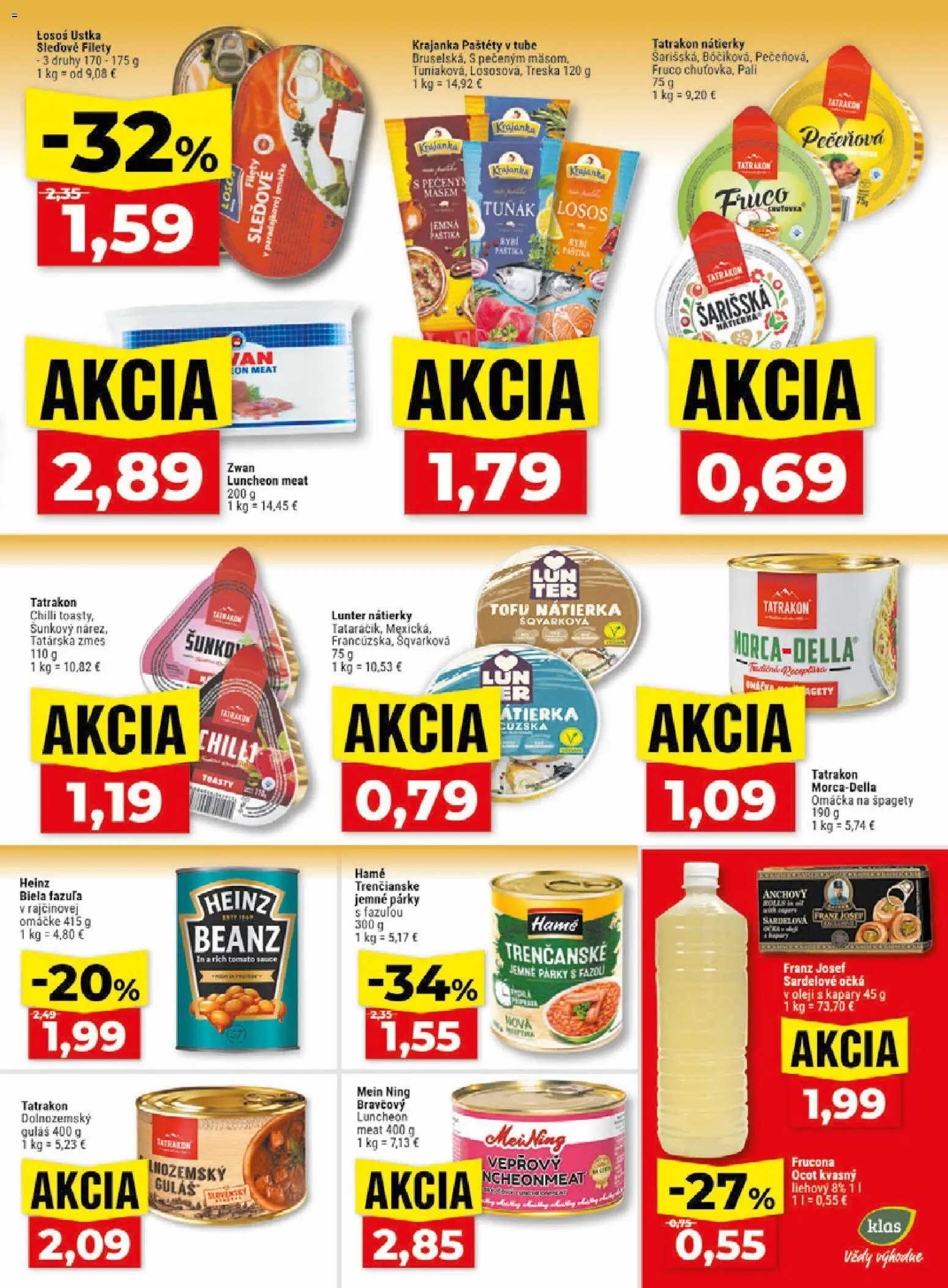 Nové Klas akcie – leták je platný od 01.06.2026 | Strana: 16 | Produkty: Chilli, Omáčka, Treska, Ocot
