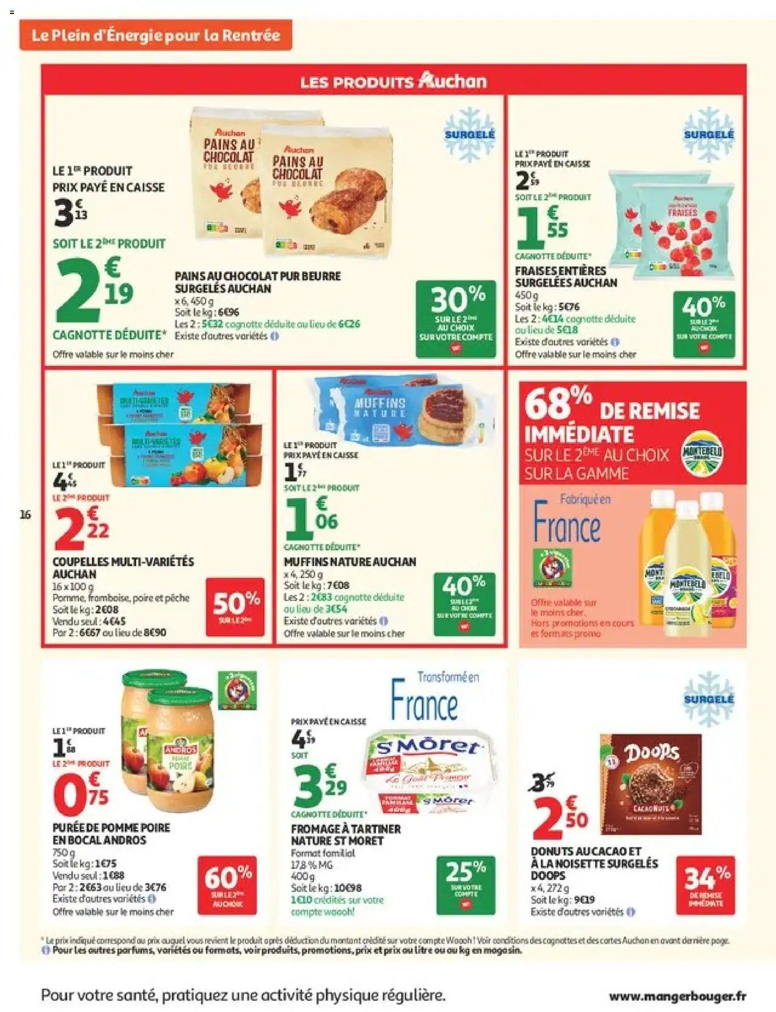 {H1} | Page: 16 | Produits: Muffins, Pêche, Fromage, Fromage à tartiner