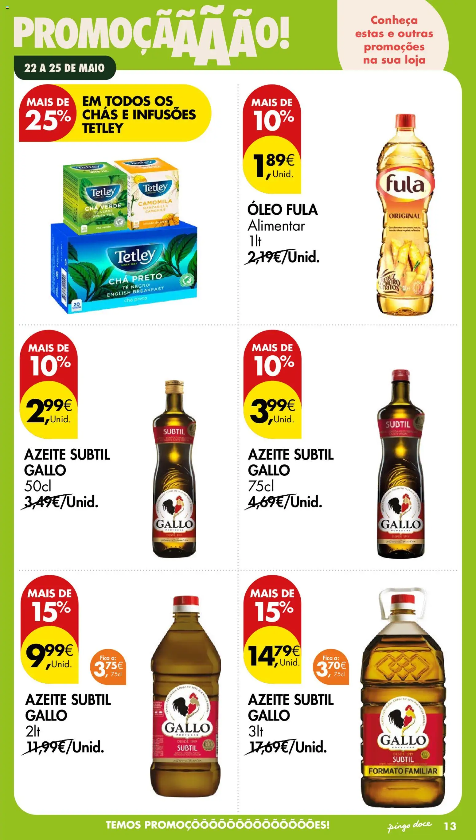 Pingo Doce Poupe este Fim de Semana │ válido de 22.05.2026 | Página: 13 | Produtos: Azeite, Chás, Óleo, Chá