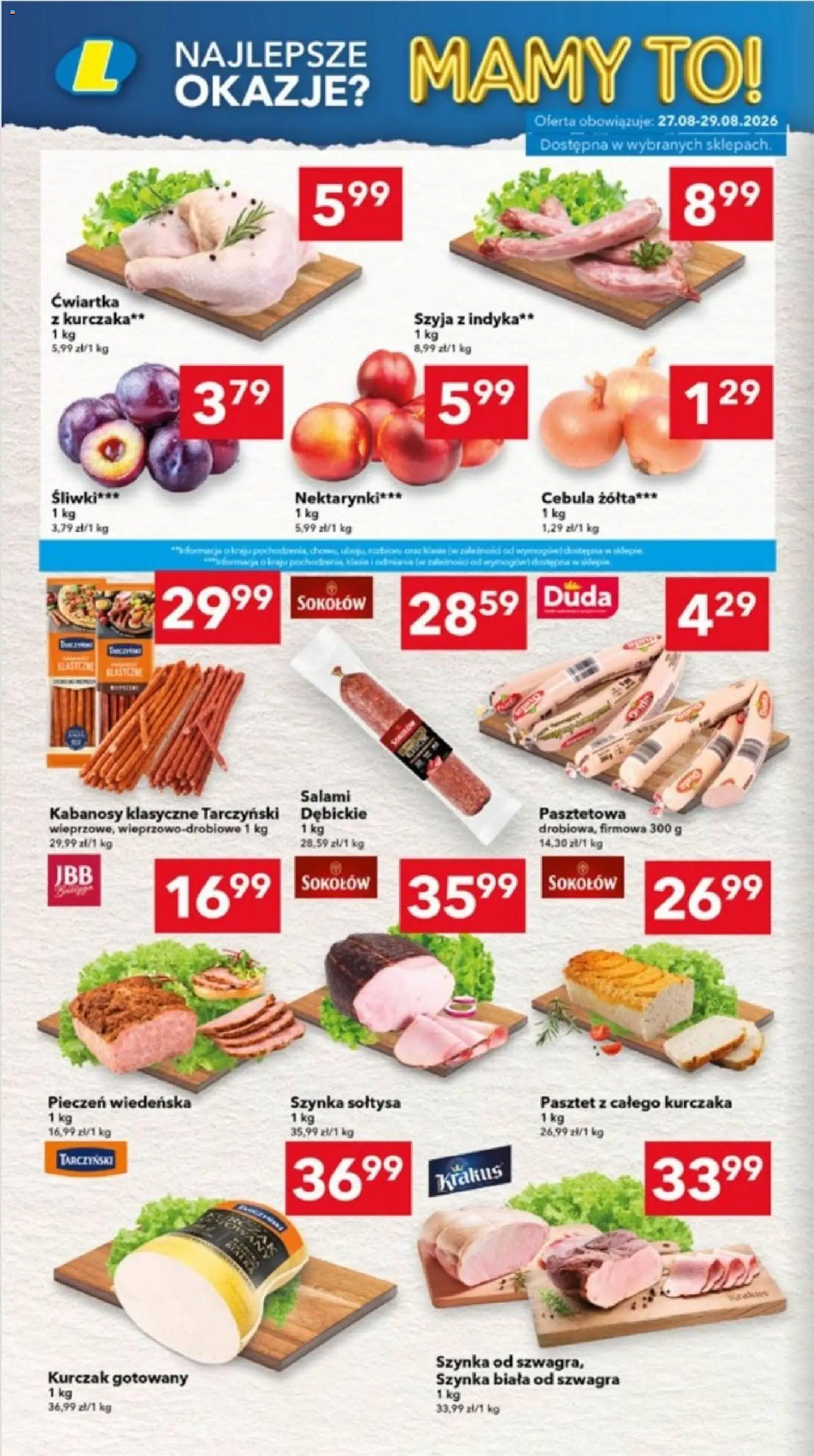 Lewiatan gazetka - Ostrów Wielkopolski od 27.08.2026 | Strona: 2 | Produkty: Cebula, Nektarynki, Kabanosy, Śliwki