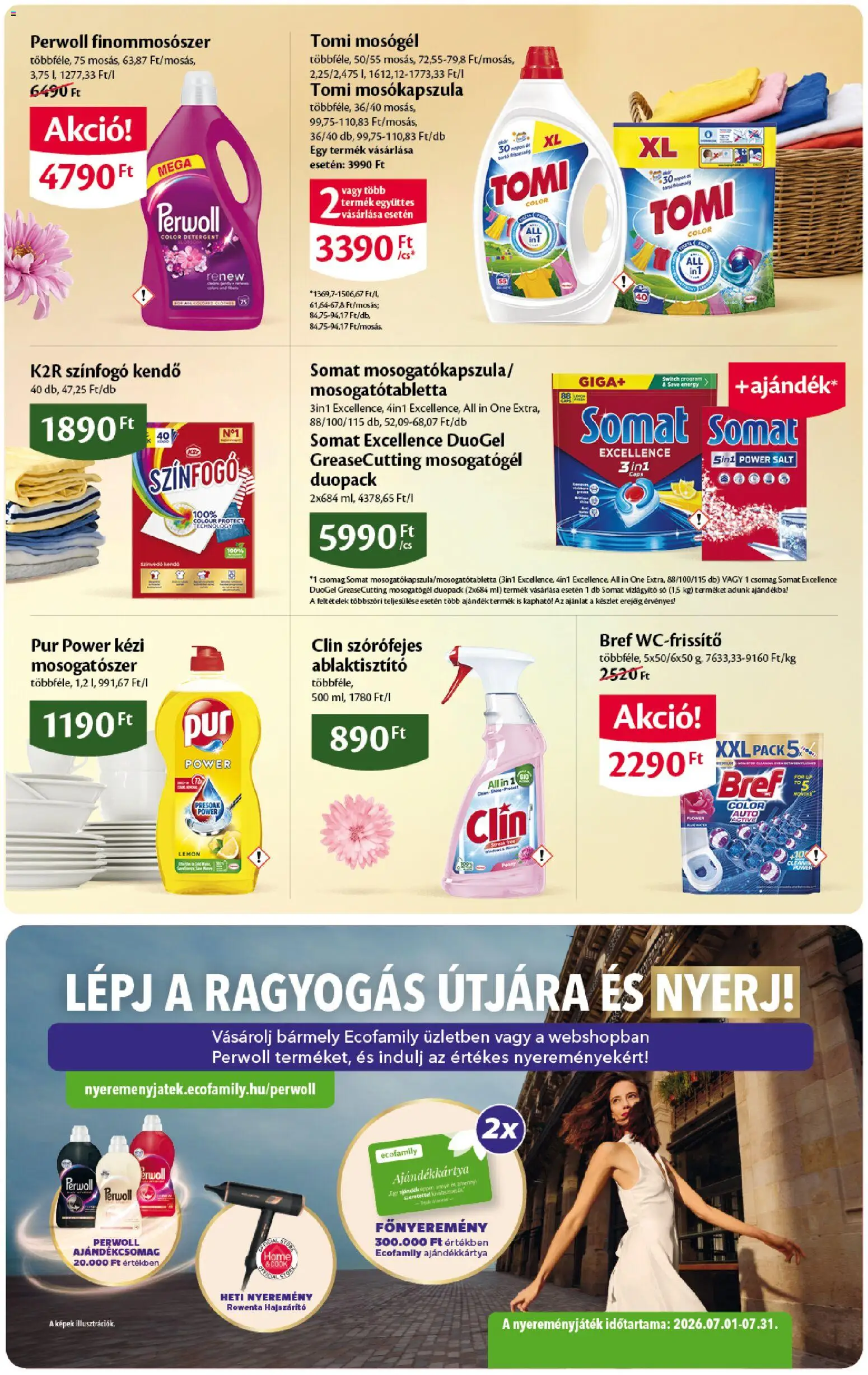 EcoFamily akciós ujság - amely érvényes a következő dátumtól: 2026.07.09. | Oldal: 13 | Termékek: Kendő, Perwoll, Mosógél, Mosókapszula