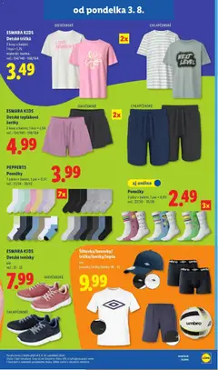 Lidl leták platný od 03.08.2026 | Strana: 61 | Produkty: Ponožky, Boxerky, Tenisky, Detské tenisky