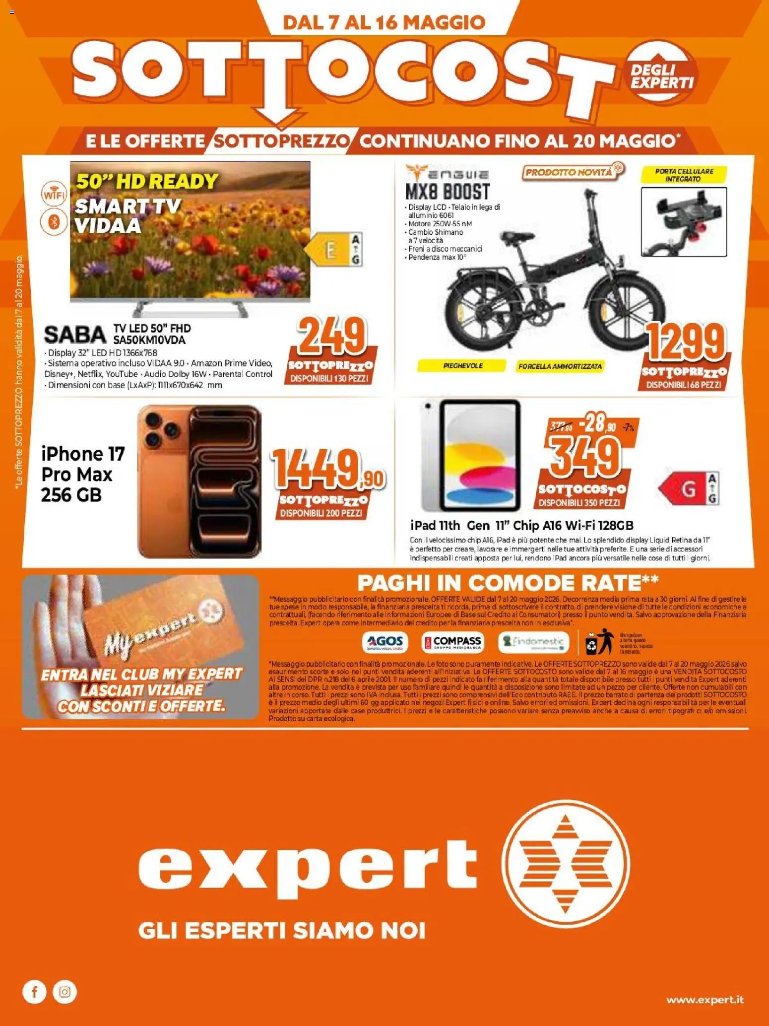 Volantino Expert del 07.05.2026 | Pagina: 32 | Prodotti: Iphone, smart TV, TV, Alluminio
