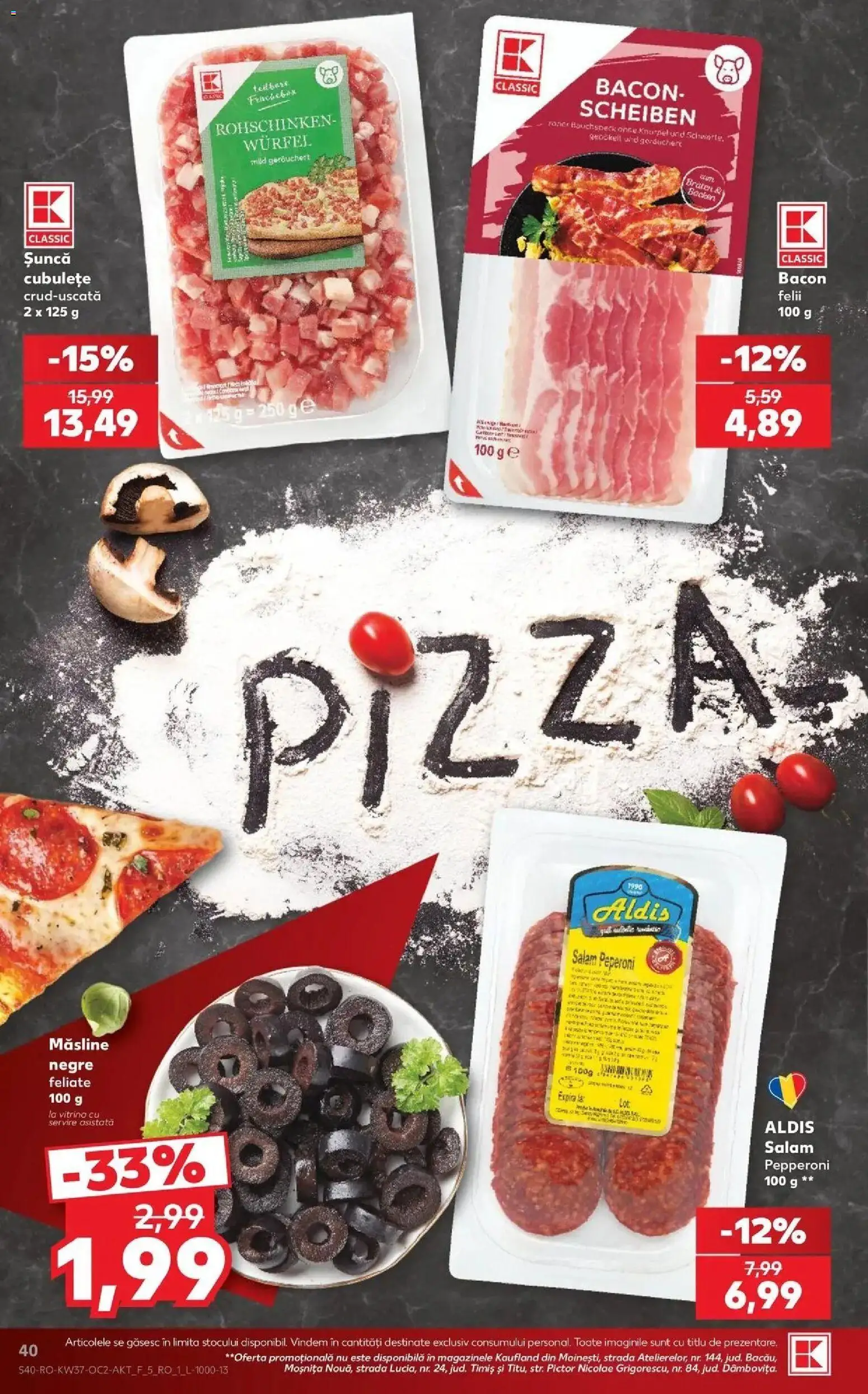 Kaufland Viseu de Sus 09.09.2026 - Revista si Oferta | Pagină: 40 | Produse: Vitrină, Salam, Șuncă, Pizza