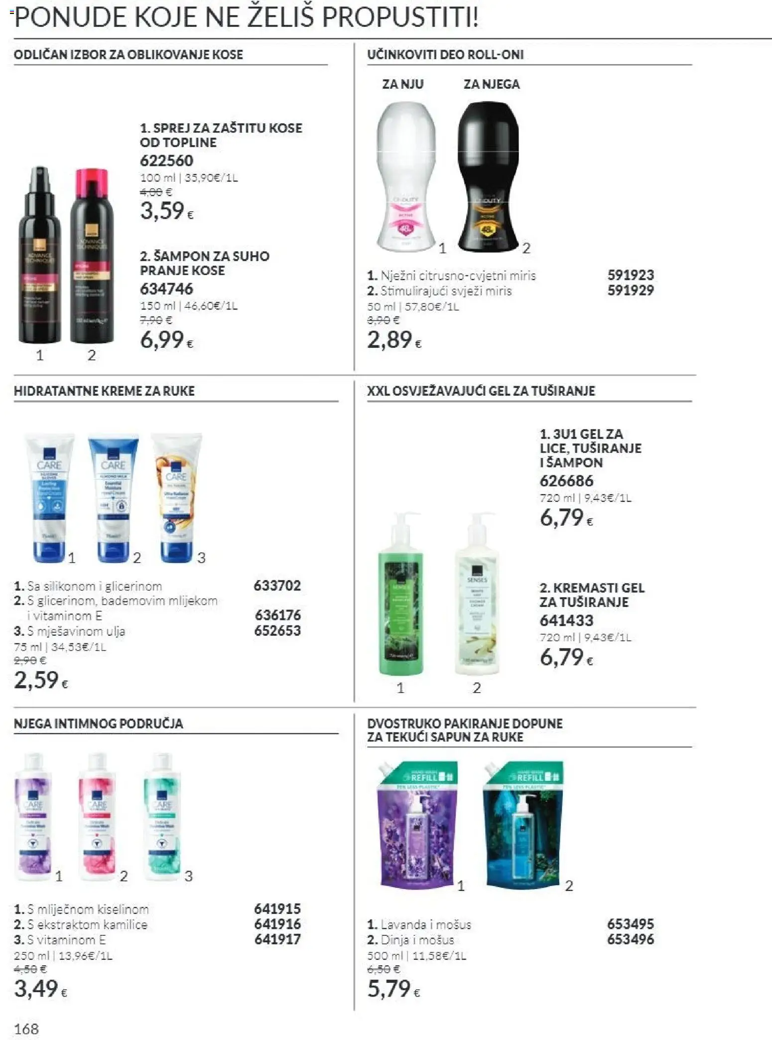 Avon katalog | vrijedi od 01.11.2026 | Stranica: 168 | Proizvodi: Šampon, Gel za tuširanje, Oblikovanje kose, Lavanda