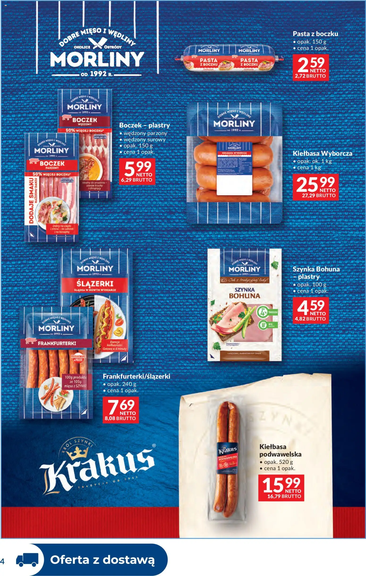 Makro gazetka - Dystrybucja do sklepów od 14.04.2026 | Strona: 4 | Produkty: Kiełbasa, Mięso, Frankfurterki, Szynka
