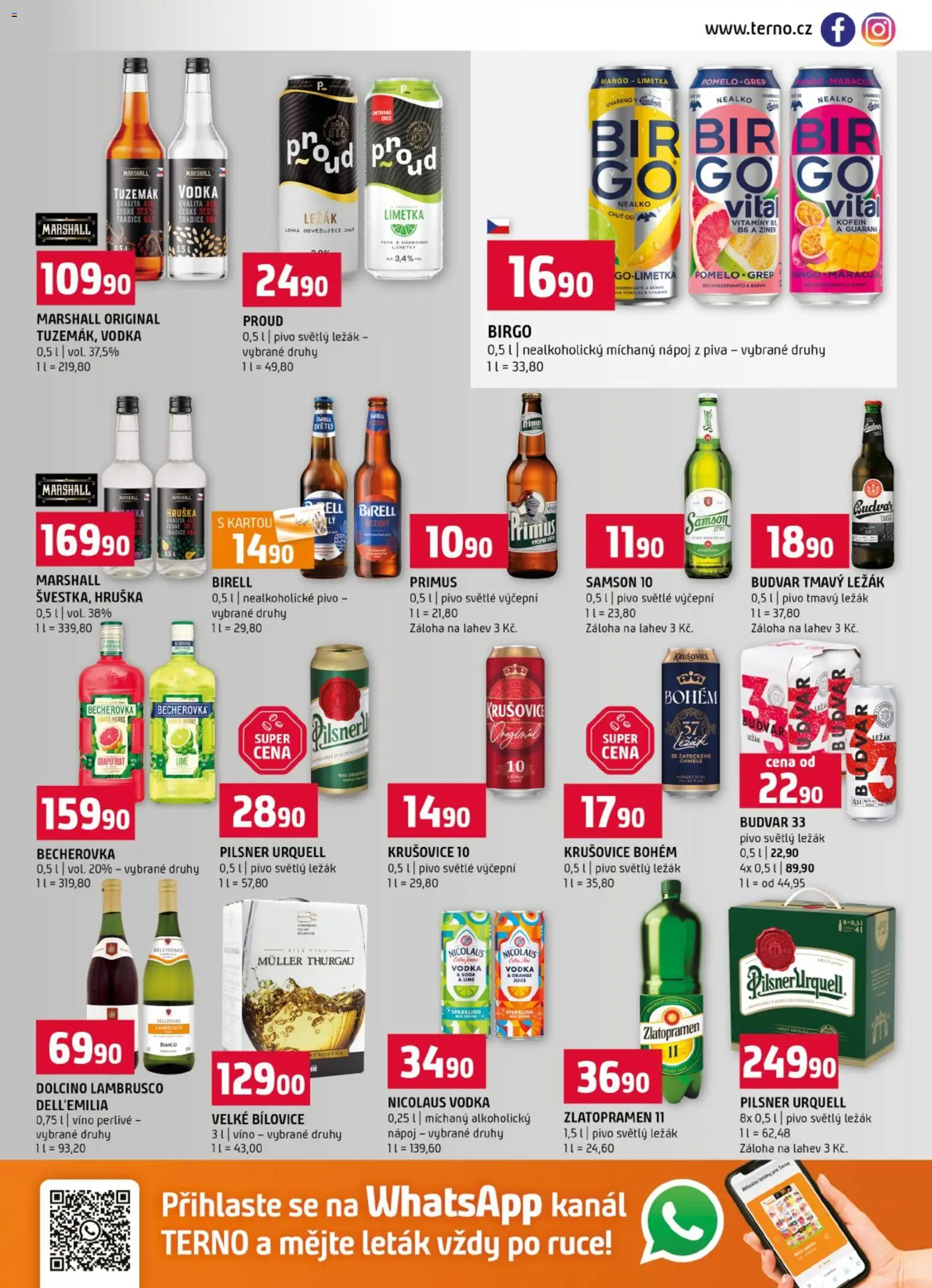 Terno leták od 20.05.2026 | Strana: 13 | Produkty: Budvar, Pilsner, Zlatopramen 11, Láhev