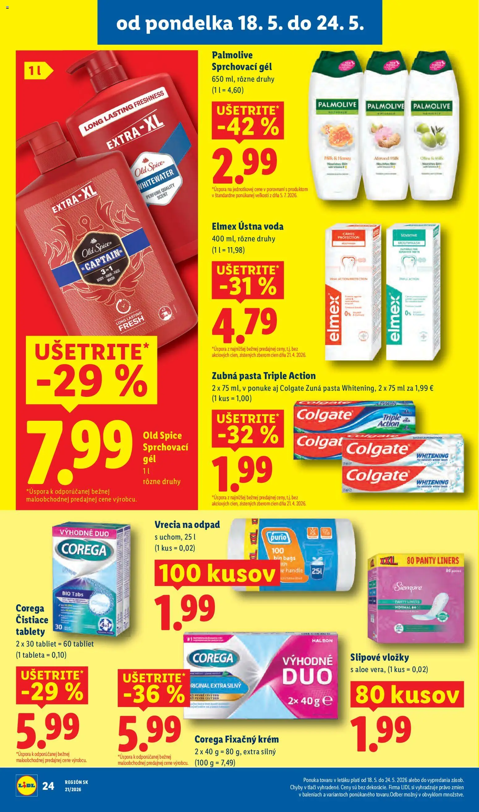 Nové Lidl akcie – leták je platný od 18.05.2026 | Strana: 30 | Produkty: Old Spice, Zubná pasta, Krém, Voda