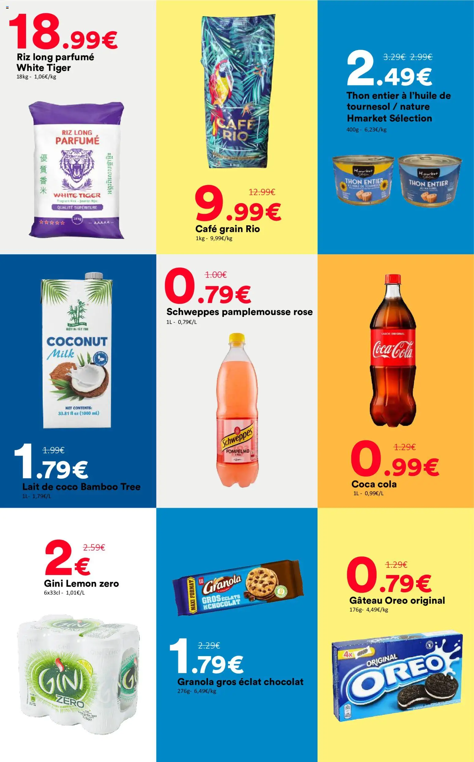 {H1} | Page: 6 | Produits: Coca cola, Café, Chocolat, Riz