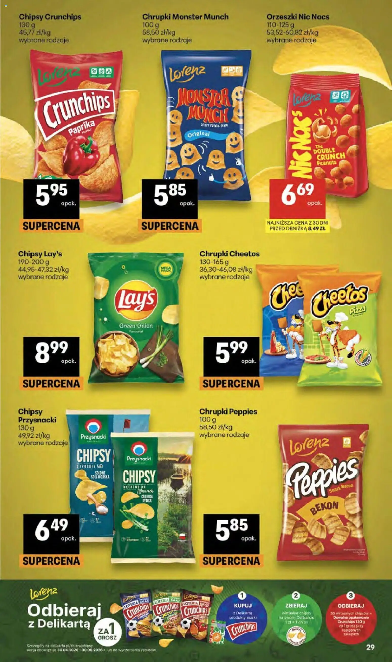 Delikatesy Centrum gazetka od 14.05.2026 | Strona: 29 | Produkty: Chipsy, Chrupki, Bekon, Pizza