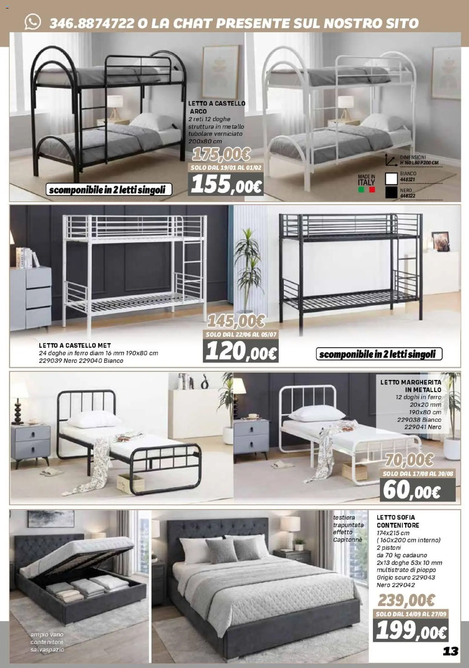 Volantino Orizzonte del 16.01.2026 | Pagina: 13 | Prodotti: Contenitore, Letto